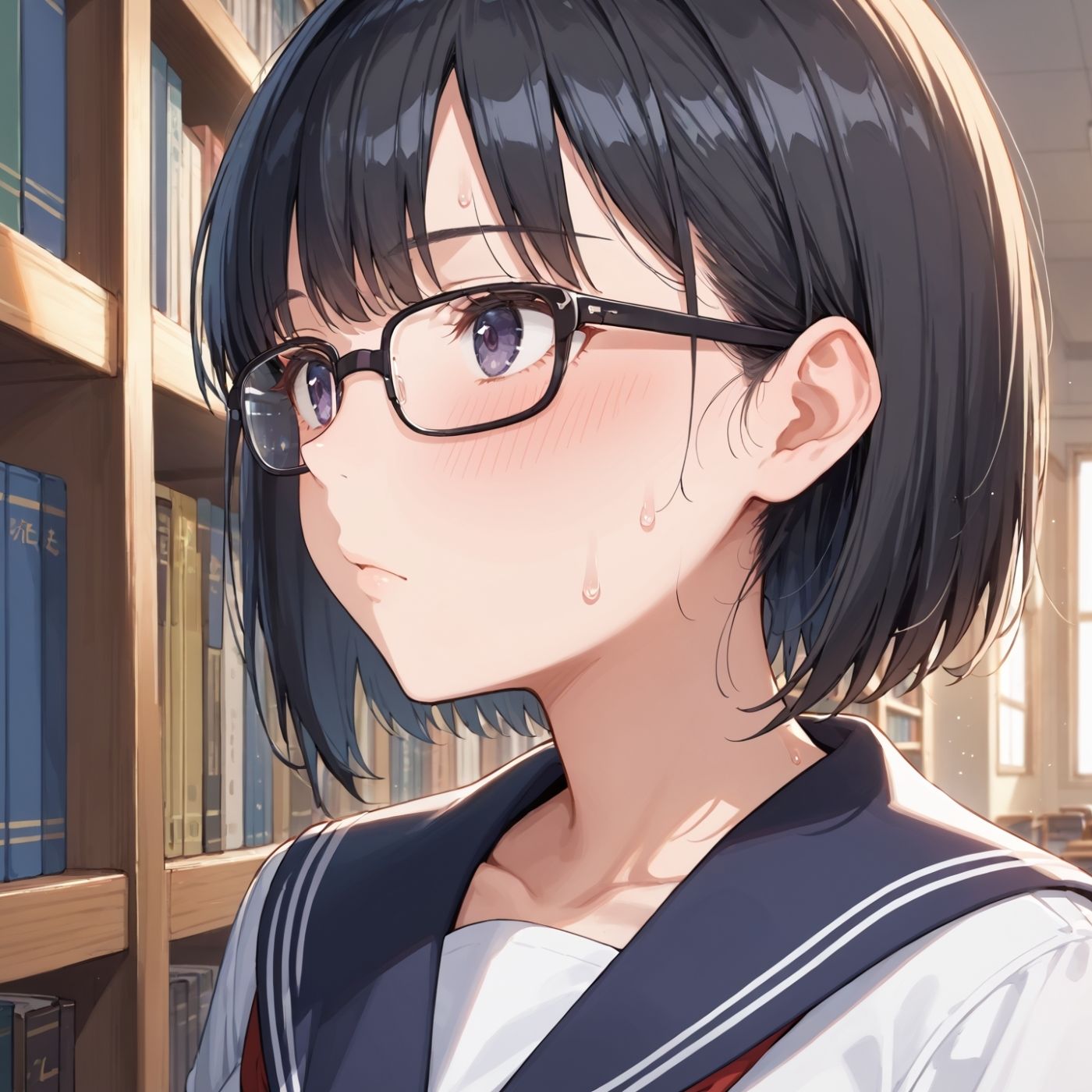 サンプル画像6:学園性活！図書委員と官能的な秘め事1【メガネ美少女の厳選CG350枚収録】(アオとハル) [d_710673]