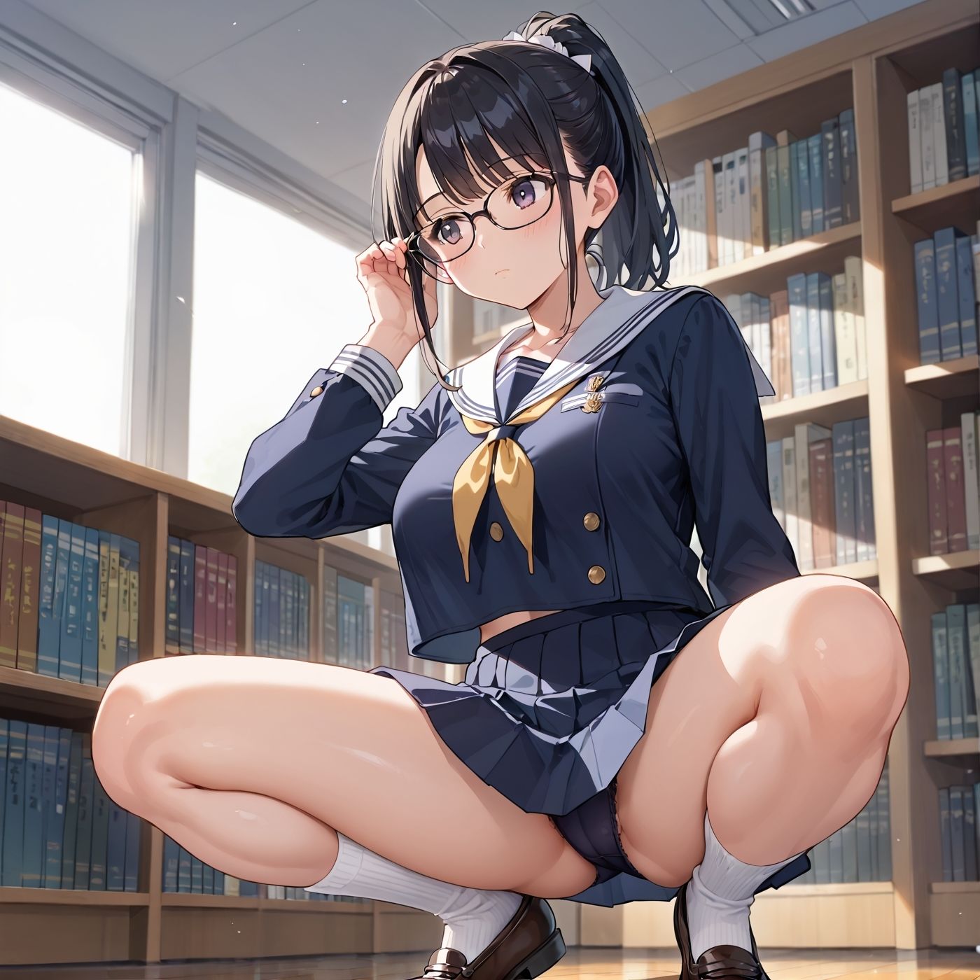 学園性活!図書委員と官能的な秘め事1【メガネ美少女の厳選CG350枚収録】 画像10