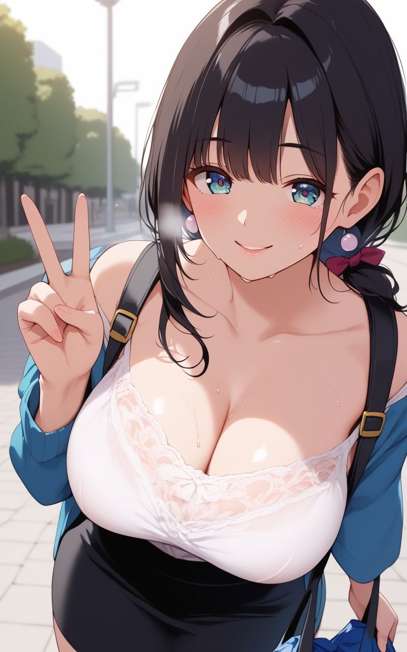 限界爆乳人妻の見せつけ誘惑スナップ  隣の人妻も、友達の母も、その溢れそうな胸を、あなたにだけこっそり晒す【AIヌード写真集】 画像1