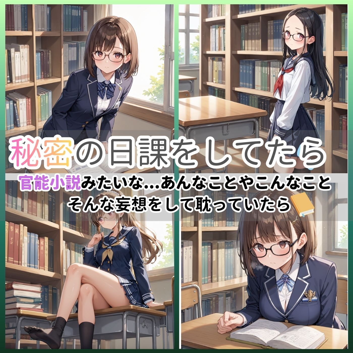サンプル画像1:学園性活！図書委員と官能的な秘め事2【メガネ美少女の厳選CG207枚収録】(アオとハル) [d_711037]