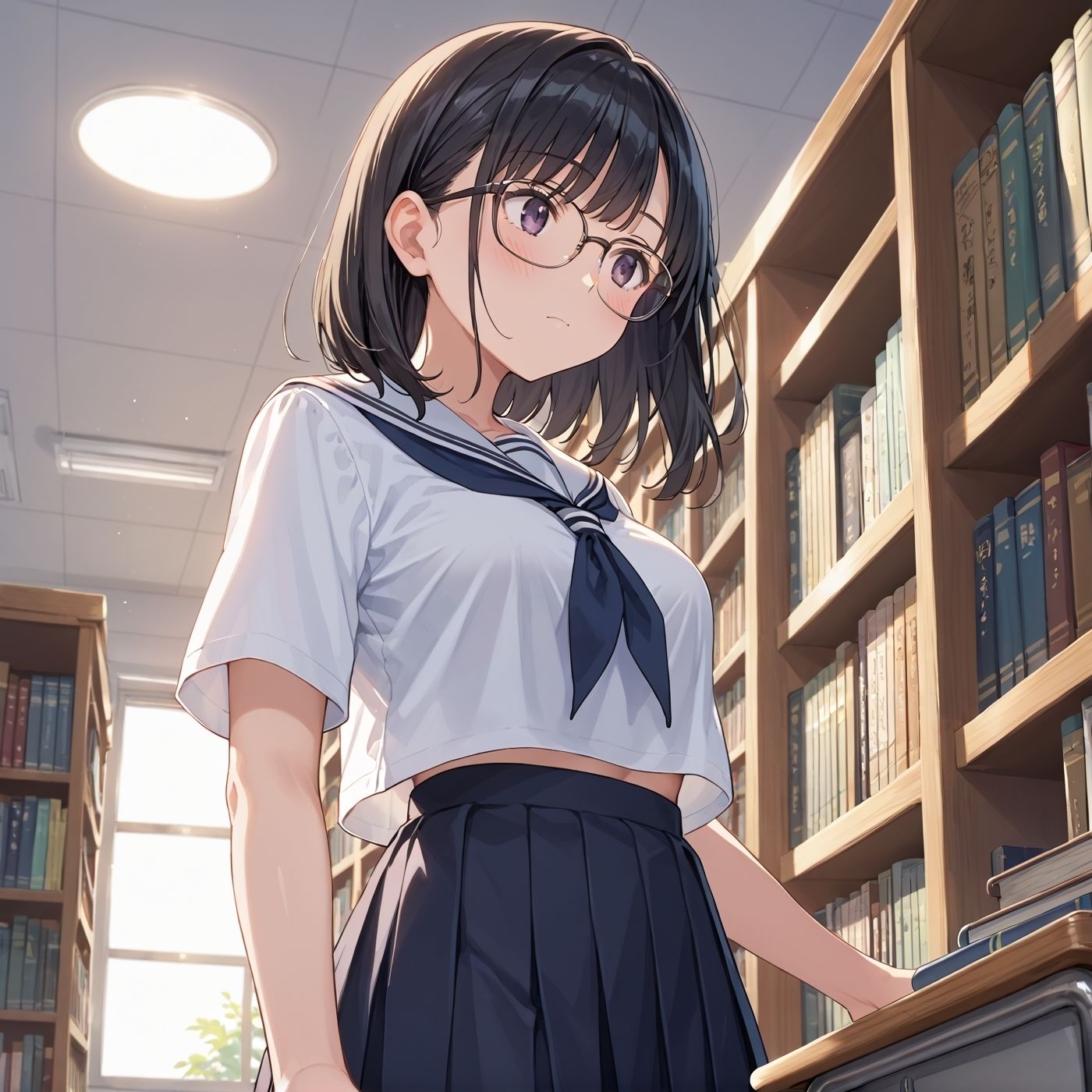 【無料エロ漫画】学園性活!図書委員と官能的な秘め事2【メガネ美少女の厳選CG207枚収録】(アオとハル) d_711037