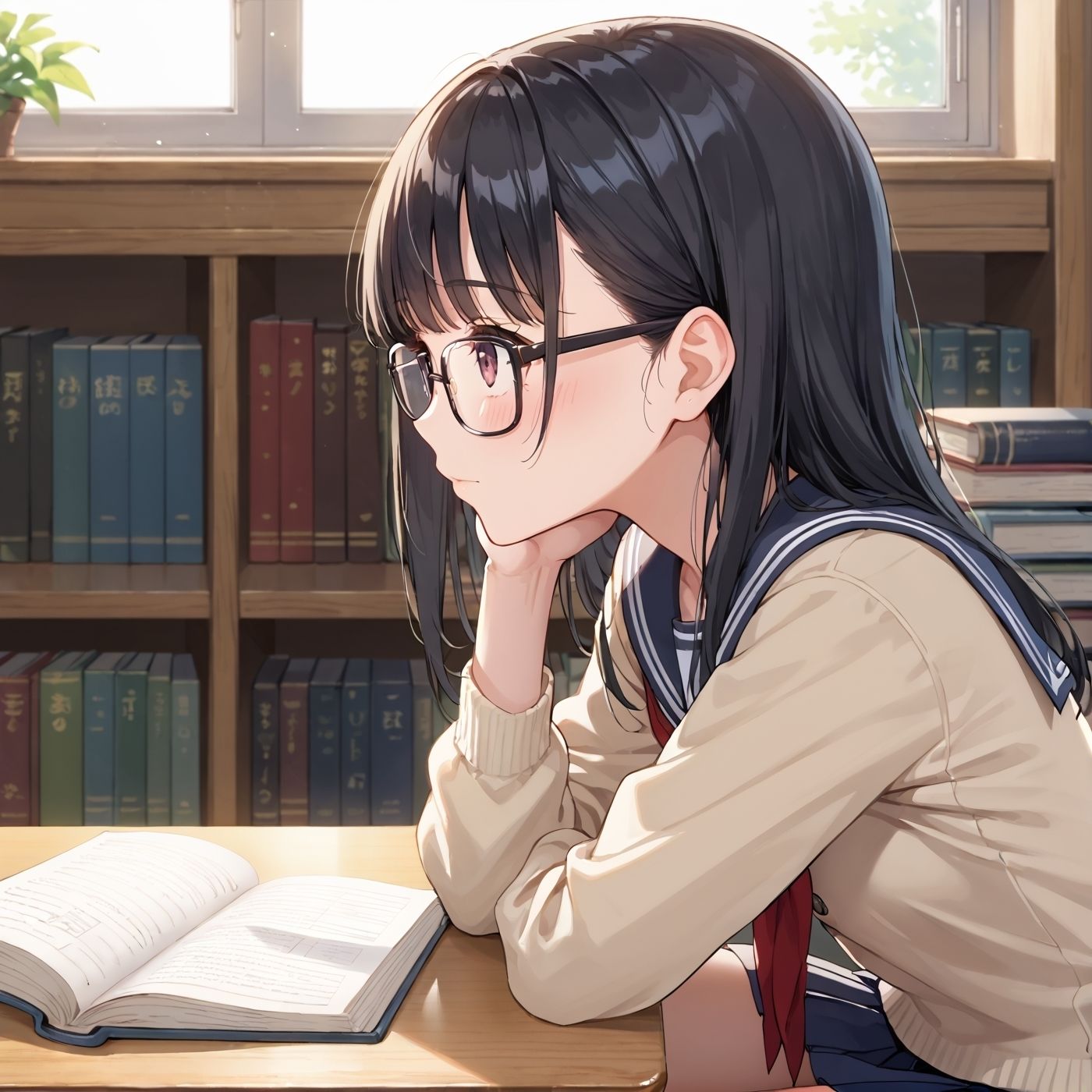 サンプル画像5:学園性活！図書委員と官能的な秘め事2【メガネ美少女の厳選CG207枚収録】(アオとハル) [d_711037]