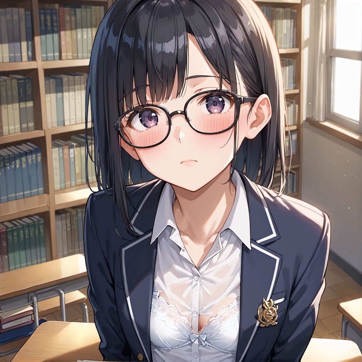 【無料エロ漫画】学園性活!図書委員と官能的な秘め事2【メガネ美少女の厳選CG207枚収録】(アオとハル) d_711037