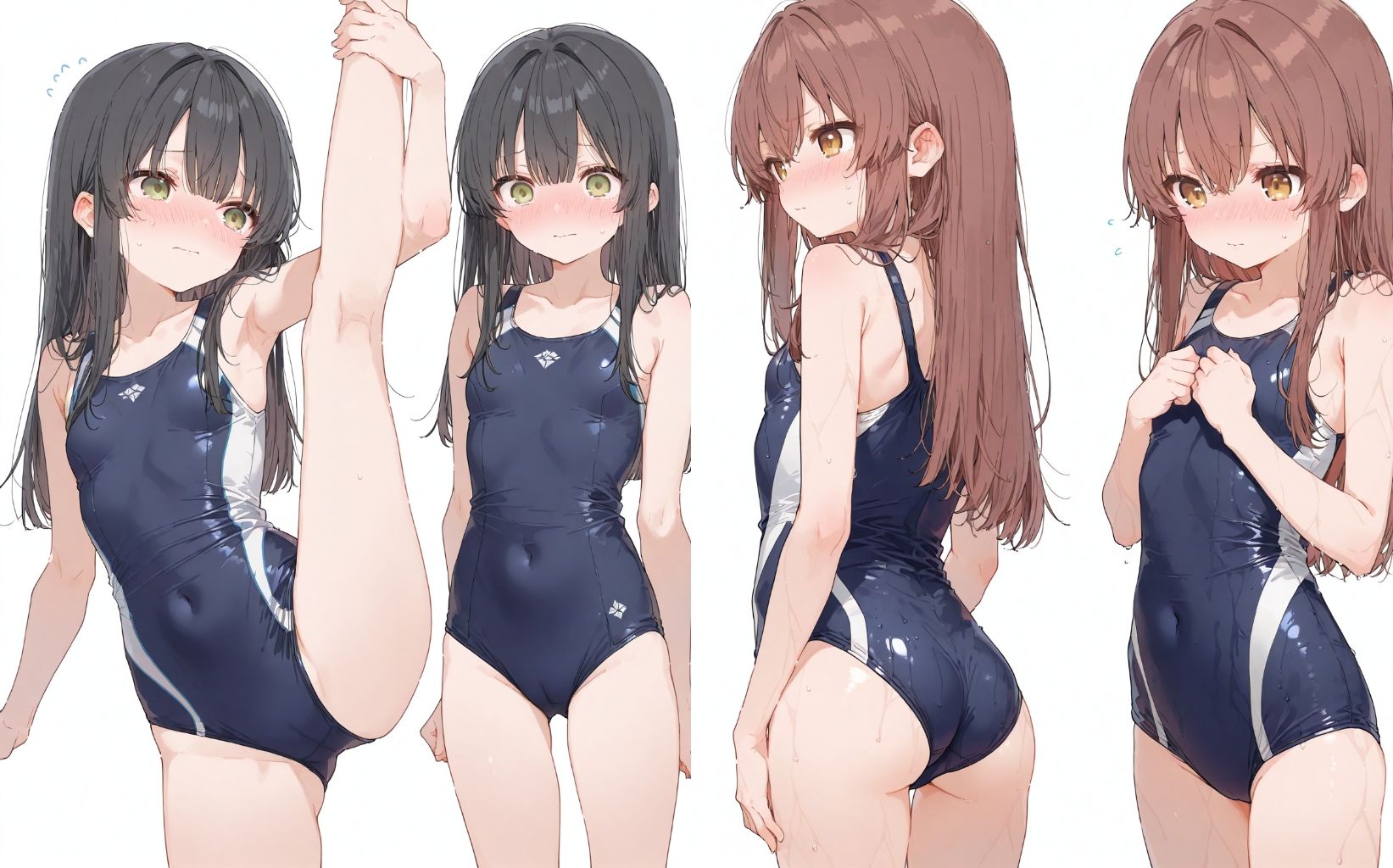 【エロ漫画】少女たちのマルチアングル（スク水編）1