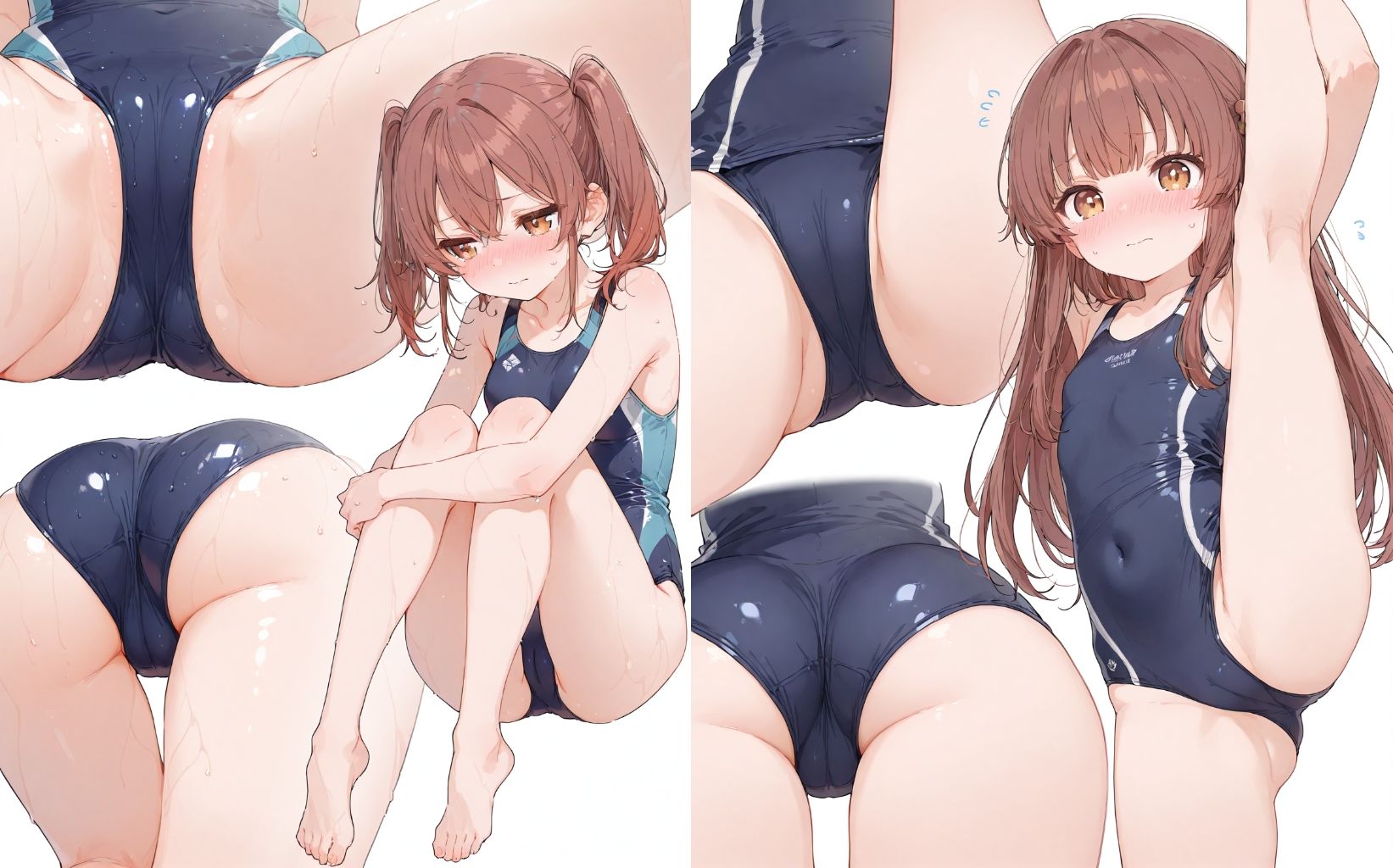 【エロ漫画】少女たちのマルチアングル（スク水編）4