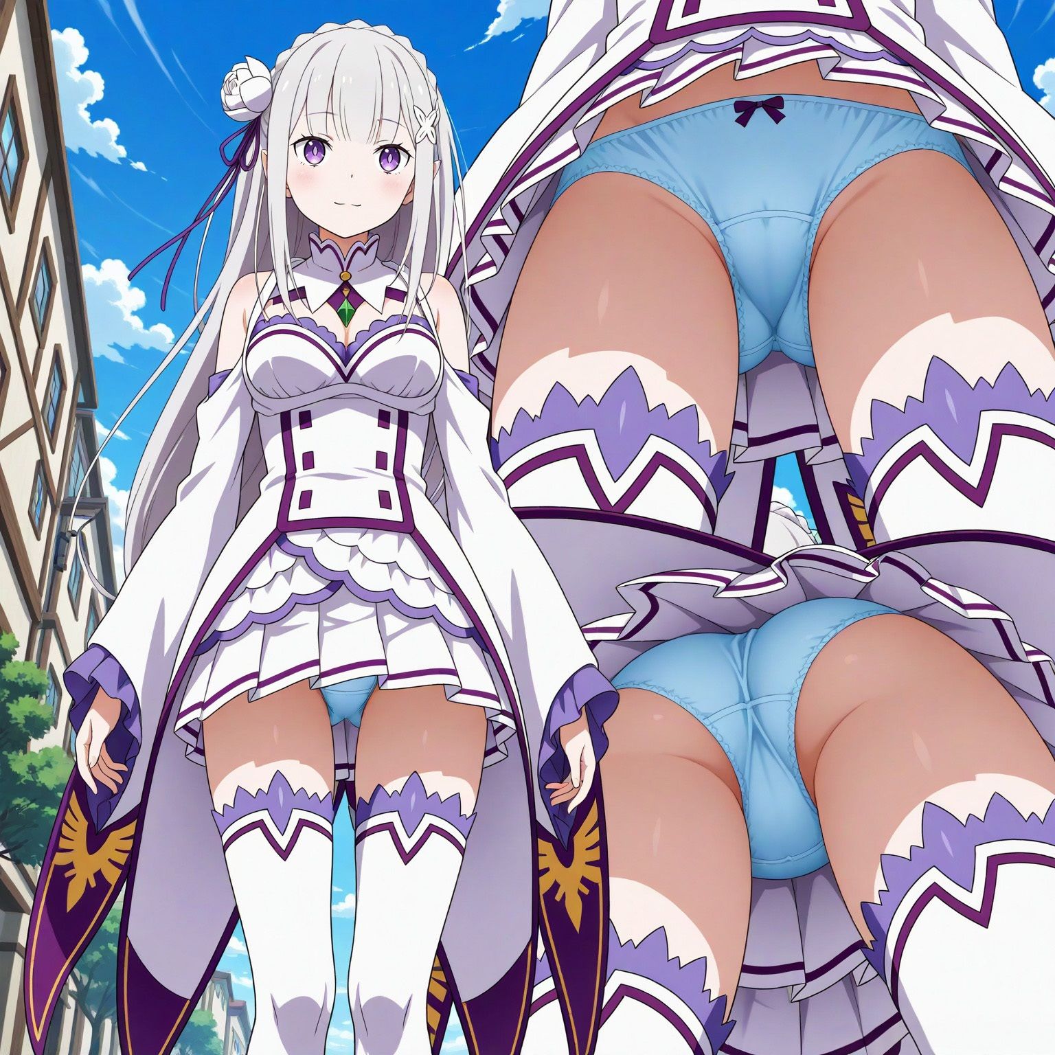 逆さ撮り、全裸露出風【Re:ゼロから始める異世界生活風1】8