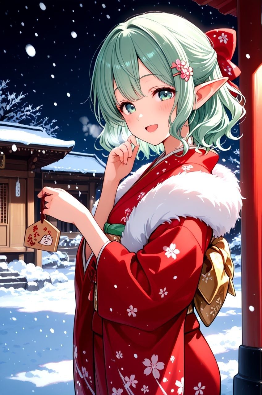 サンプル画像1:拾ったエルフがいつの間にか俺好みのエロ妻に成長していたお話 初詣編 〜異国の正月で振袖えっち。 新年もよろしくお願いします、旦那様〜(ファンタジー同好会) [d_711752]