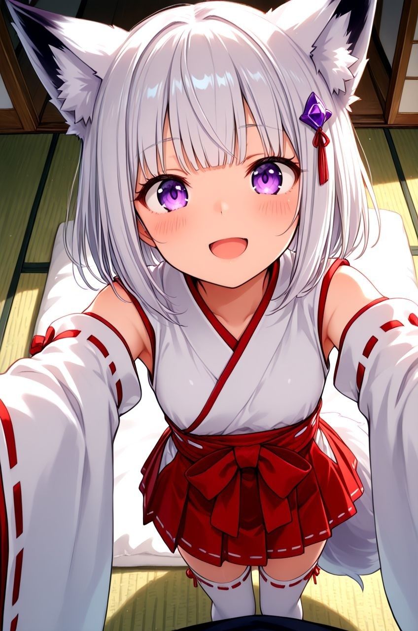 ケモミミ神社のお稲荷様のえっちな発情期 突然発情するケモミミ稲荷の奥さんに畳の上で搾られまくるお話 画像1