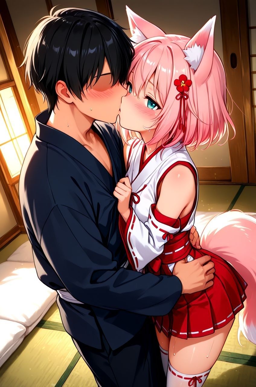 サンプル画像2:ケモミミ神社のお稲荷様のえっちな発情期 突然発情するケモミミ稲荷の奥さんに畳の上で搾られまくるお話(もふもふパラダイス) [d_711760]