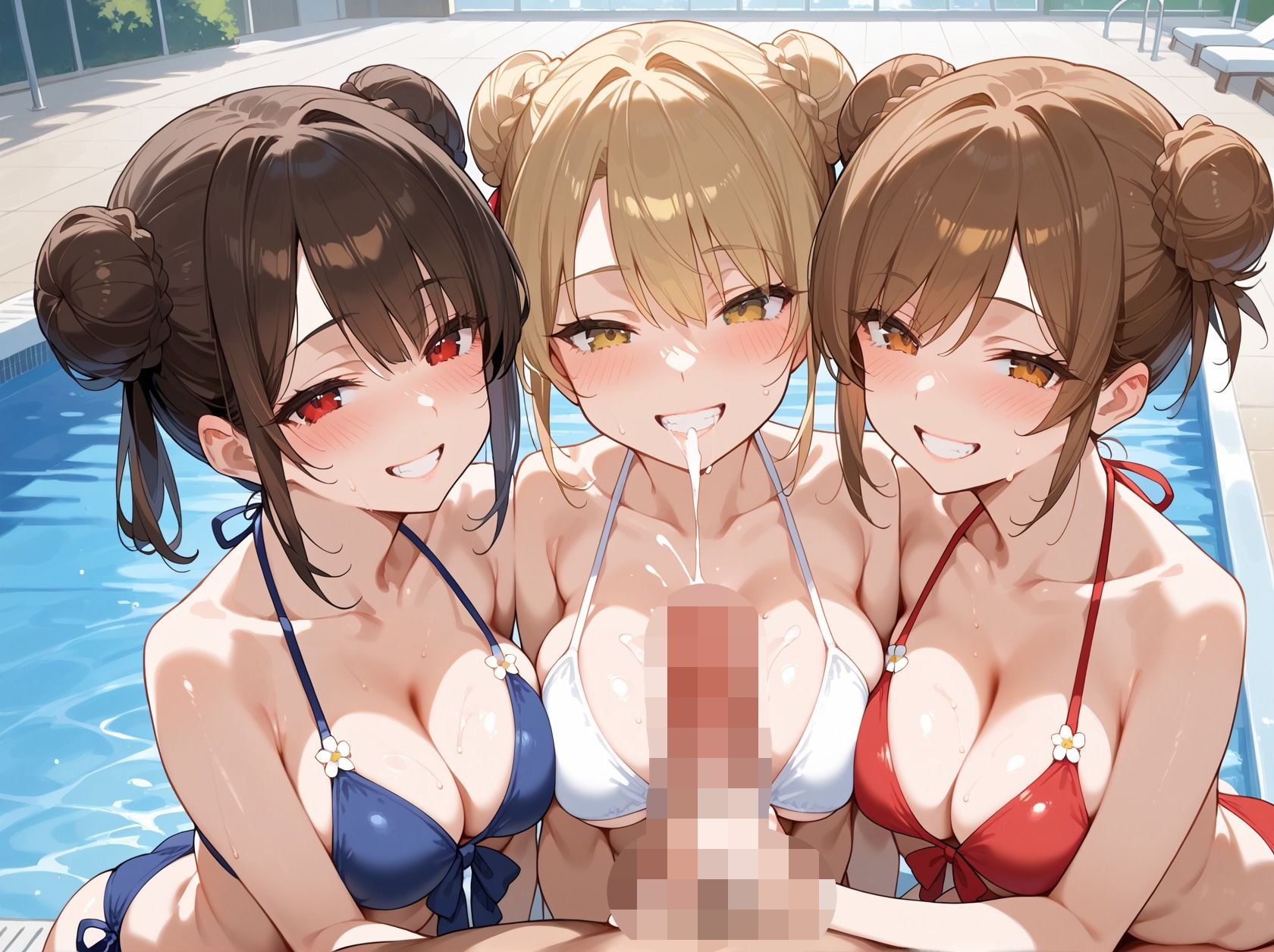 淫乱女子校生によるフ◯ラチオ地獄で僕の息子が大忙しだった件 画像1