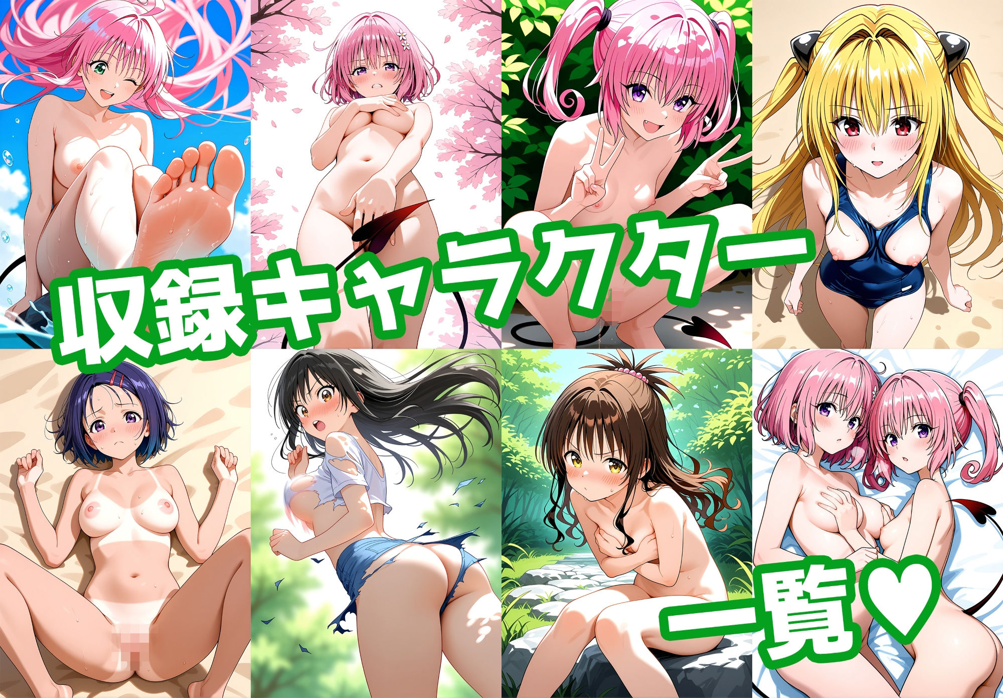 サンプル画像1:【女性のみ】7キャラ イラストまとめ （430枚）(今夜のおかず) [d_712017]