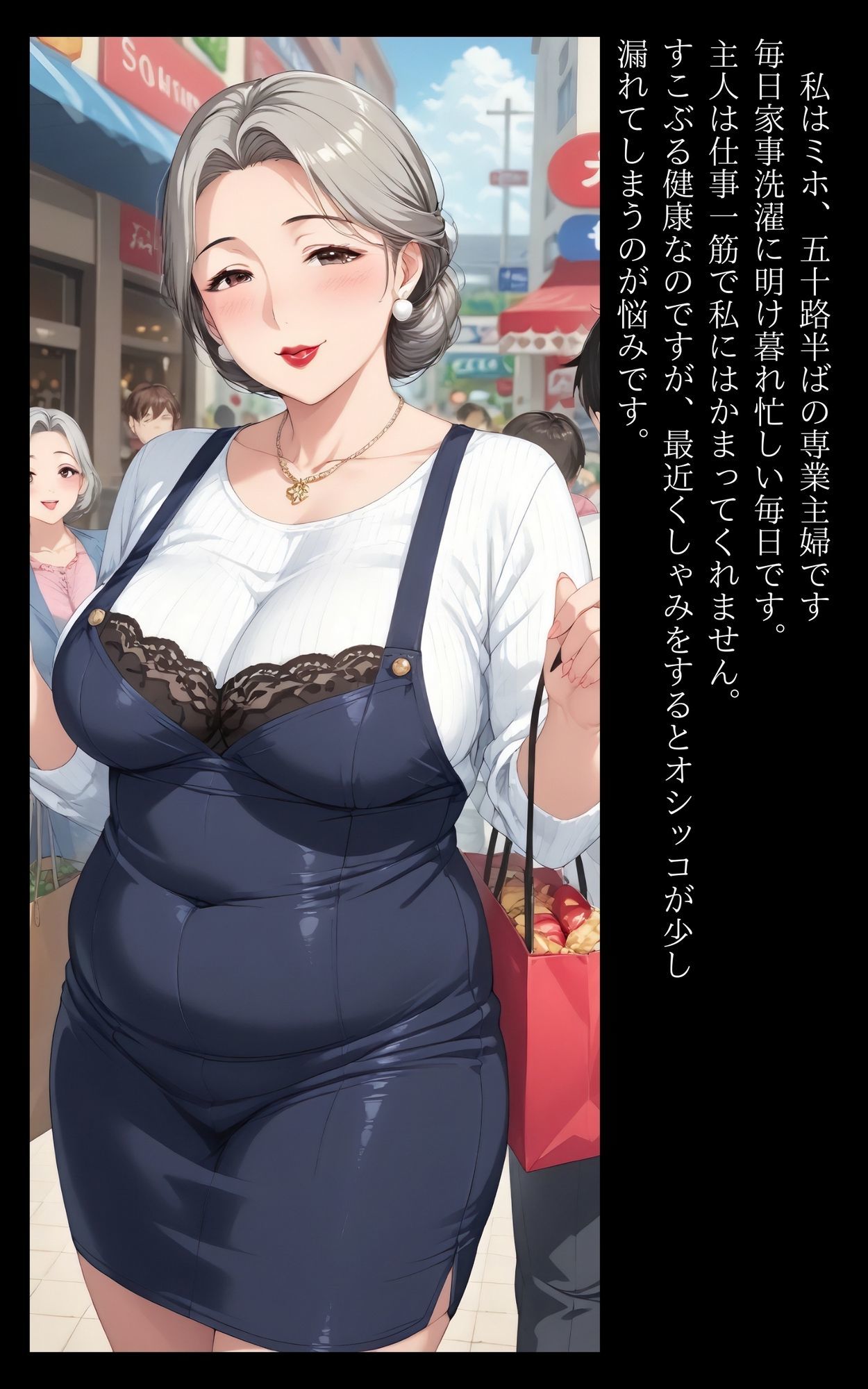 【エロ漫画】おばさんとスーパーで変態お買い物1