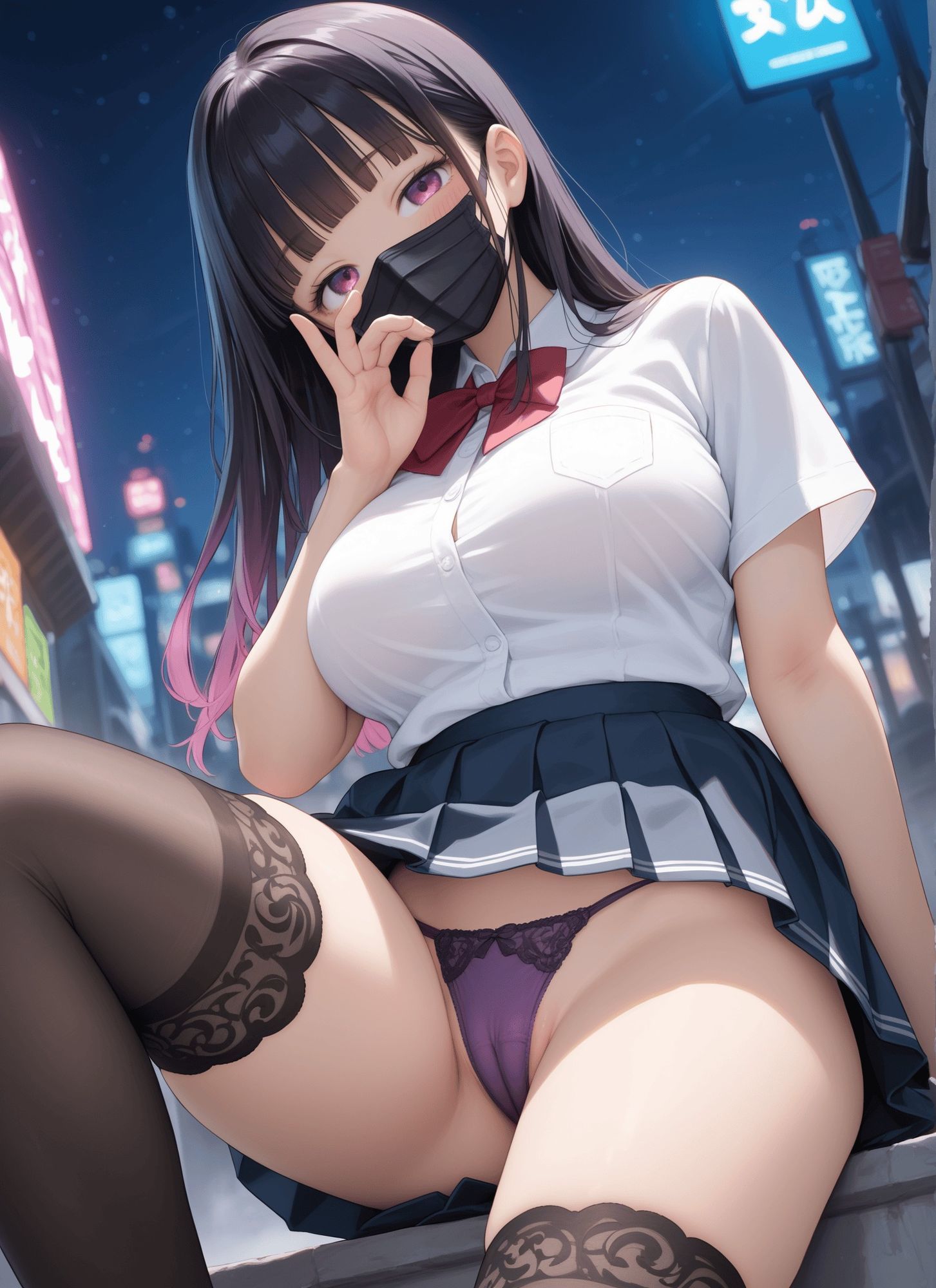 見上げた制服マスクP活JKパンツ・見上げた逆バニー・見上げた制服仲良し2人パンツ 画像3