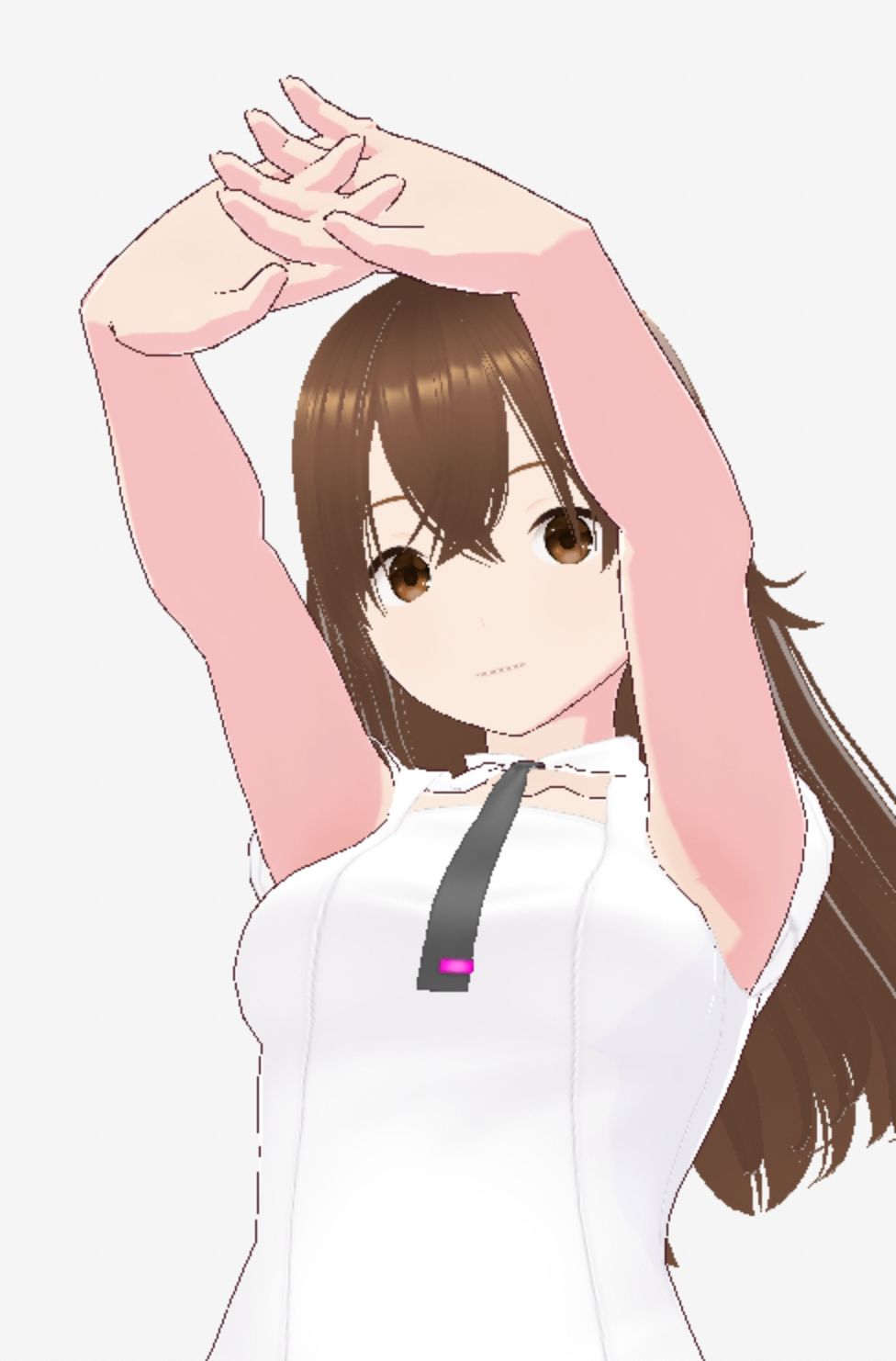 サンプル画像1:白い洋服の美女がポーズをとる（セリフなし  3DCGモデル  イラスト集）(ファンタスセレブリティ) [d_712493]