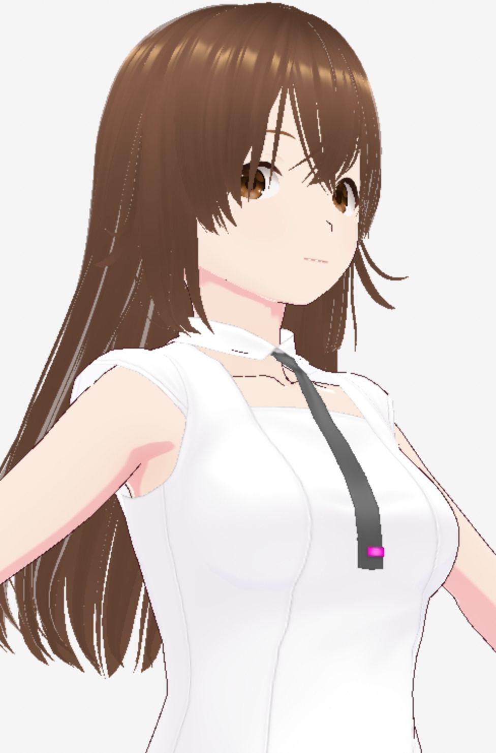 白い洋服の美女がポーズをとる(セリフなし 3DCGモデル イラスト集) 画像3