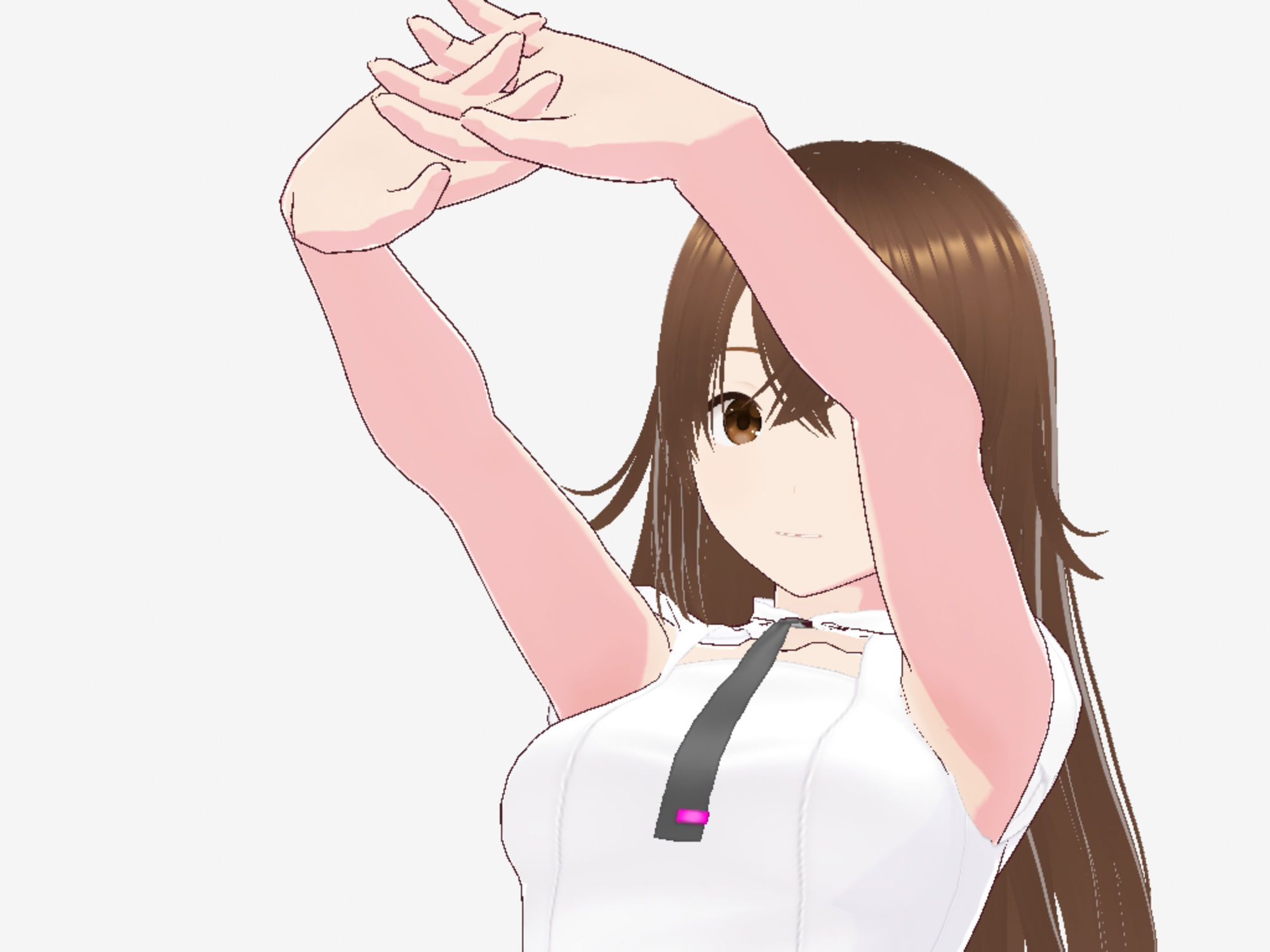 白い洋服の美女がポーズをとる（セリフなし  3DCGモデル  イラスト集） | nynyhshs(・∀・)