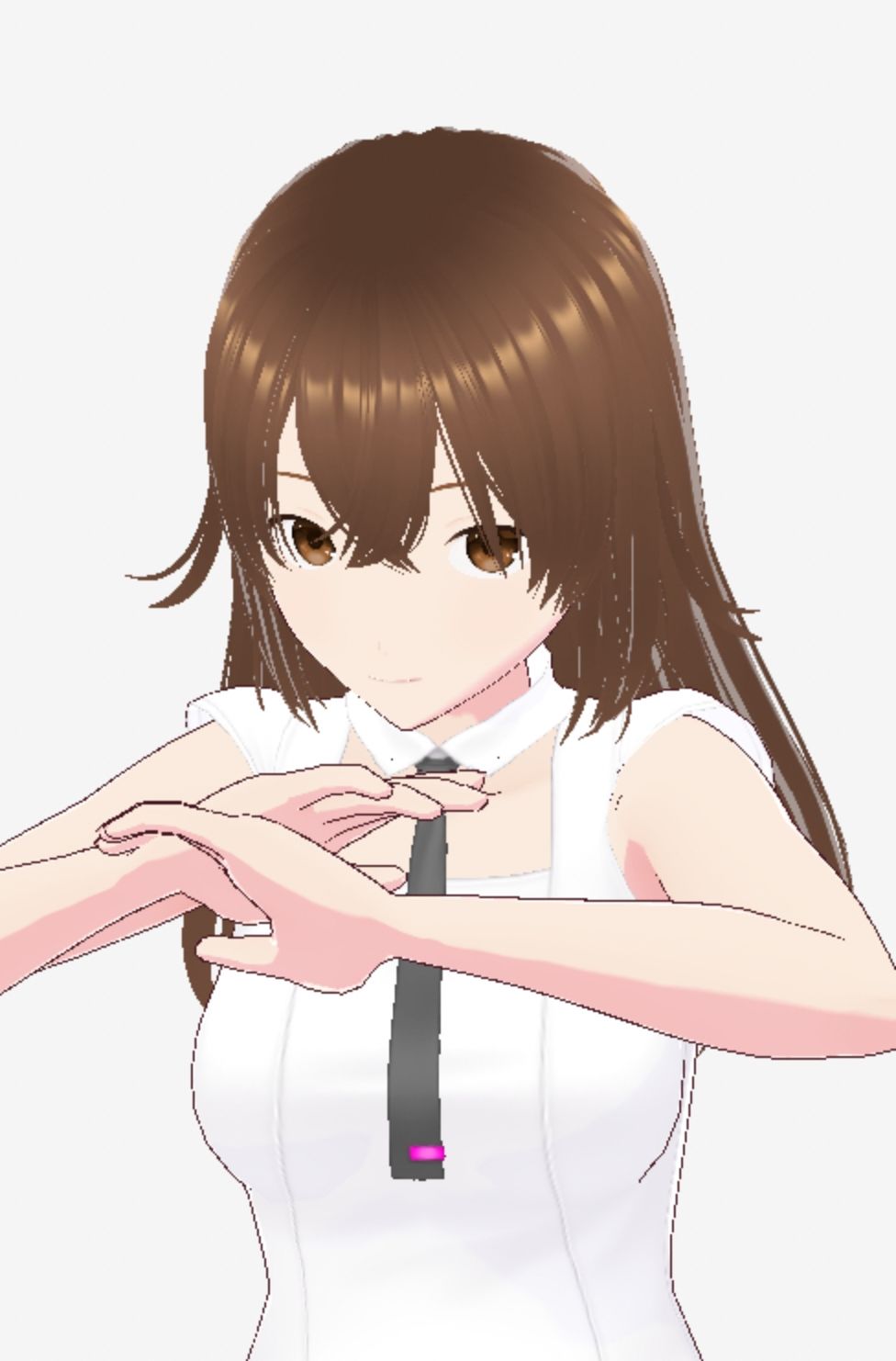 白い洋服の美女がポーズをとる(セリフなし 3DCGモデル イラスト集) 画像10