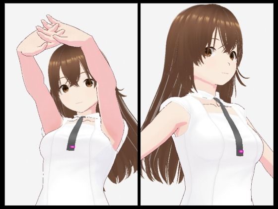 白い洋服の美女がポーズをとる(セリフなし 3DCGモデル イラスト集)【ファンタスセレブリティ】
