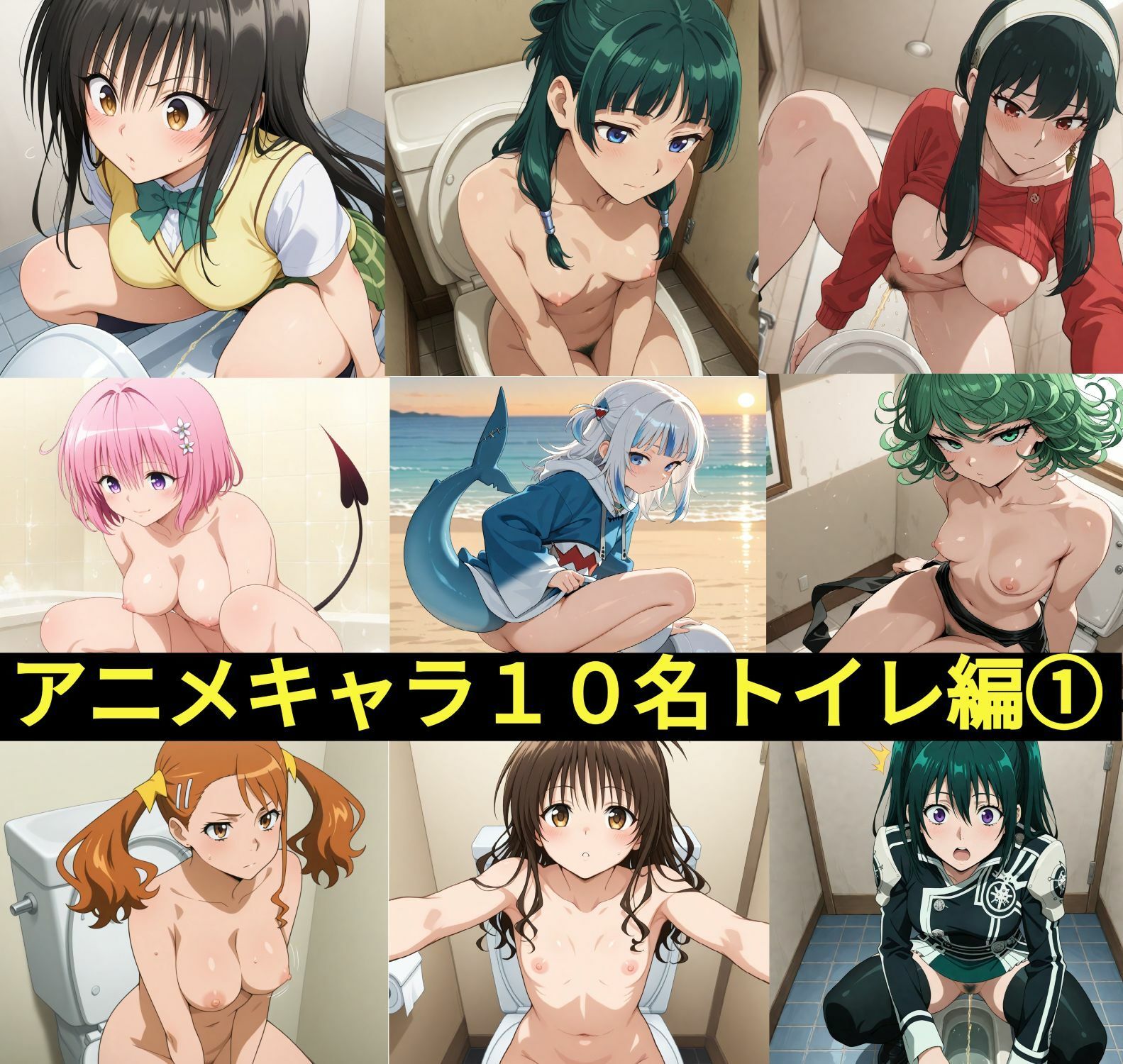 アニメキャラ10名トイレ編1最高傑作です！10