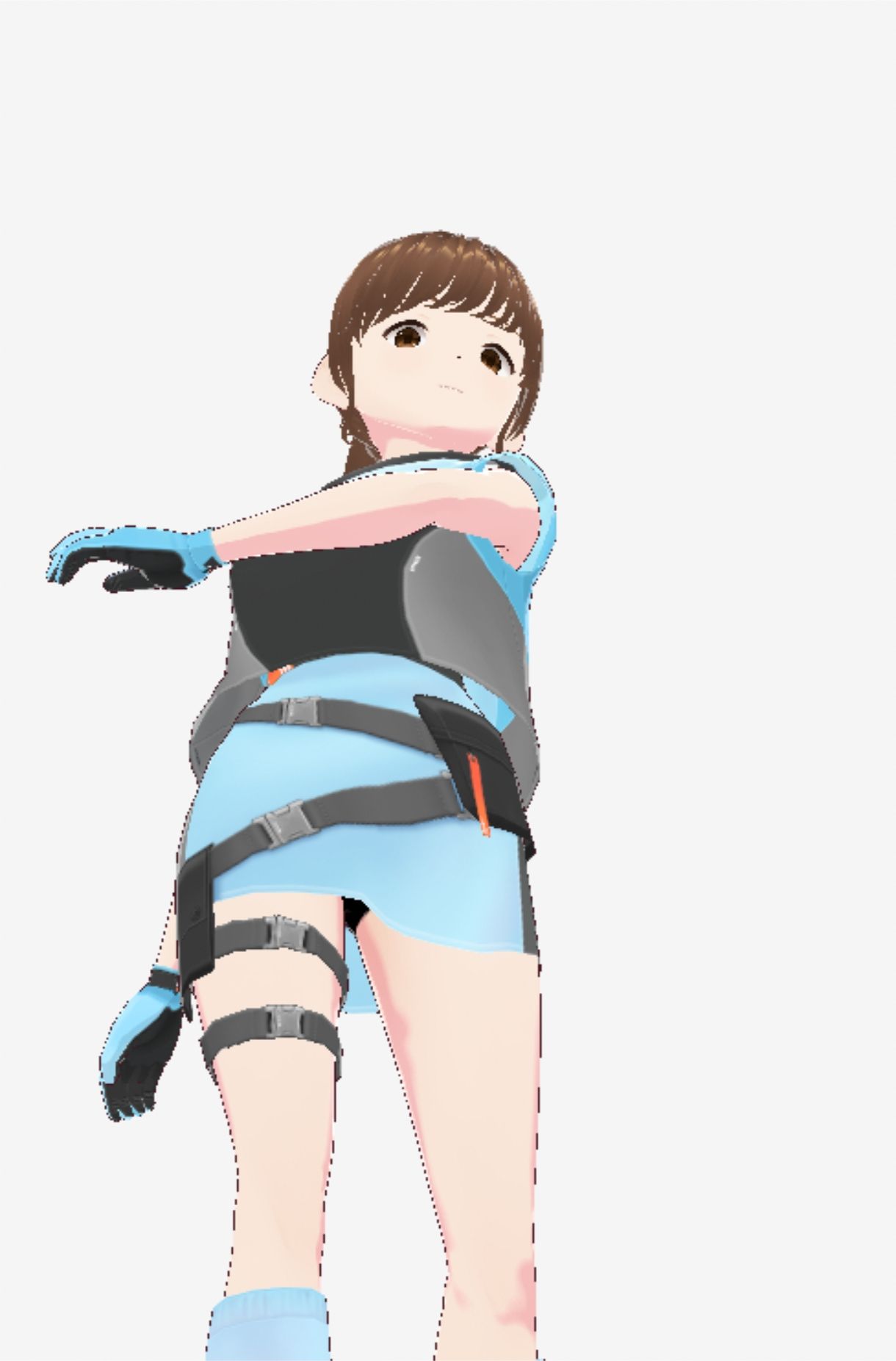 サンプル画像4:水色の服を着た巨乳のお姉さん（セリフなし  3DCGモデル  イラスト集）(シックススイートナイン) [d_712718]