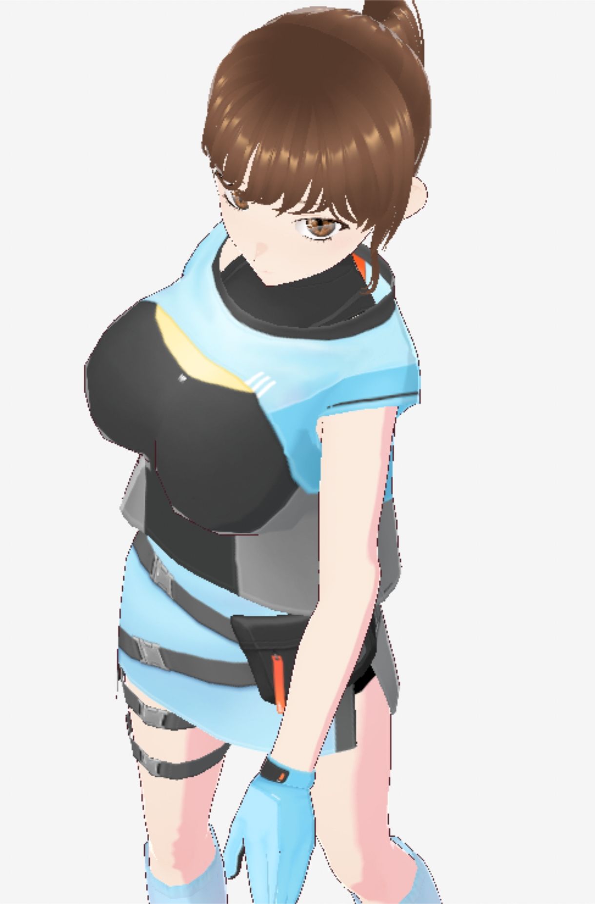 水色の服を着た巨乳のお姉さん(セリフなし 3DCGモデル イラスト集) 画像9