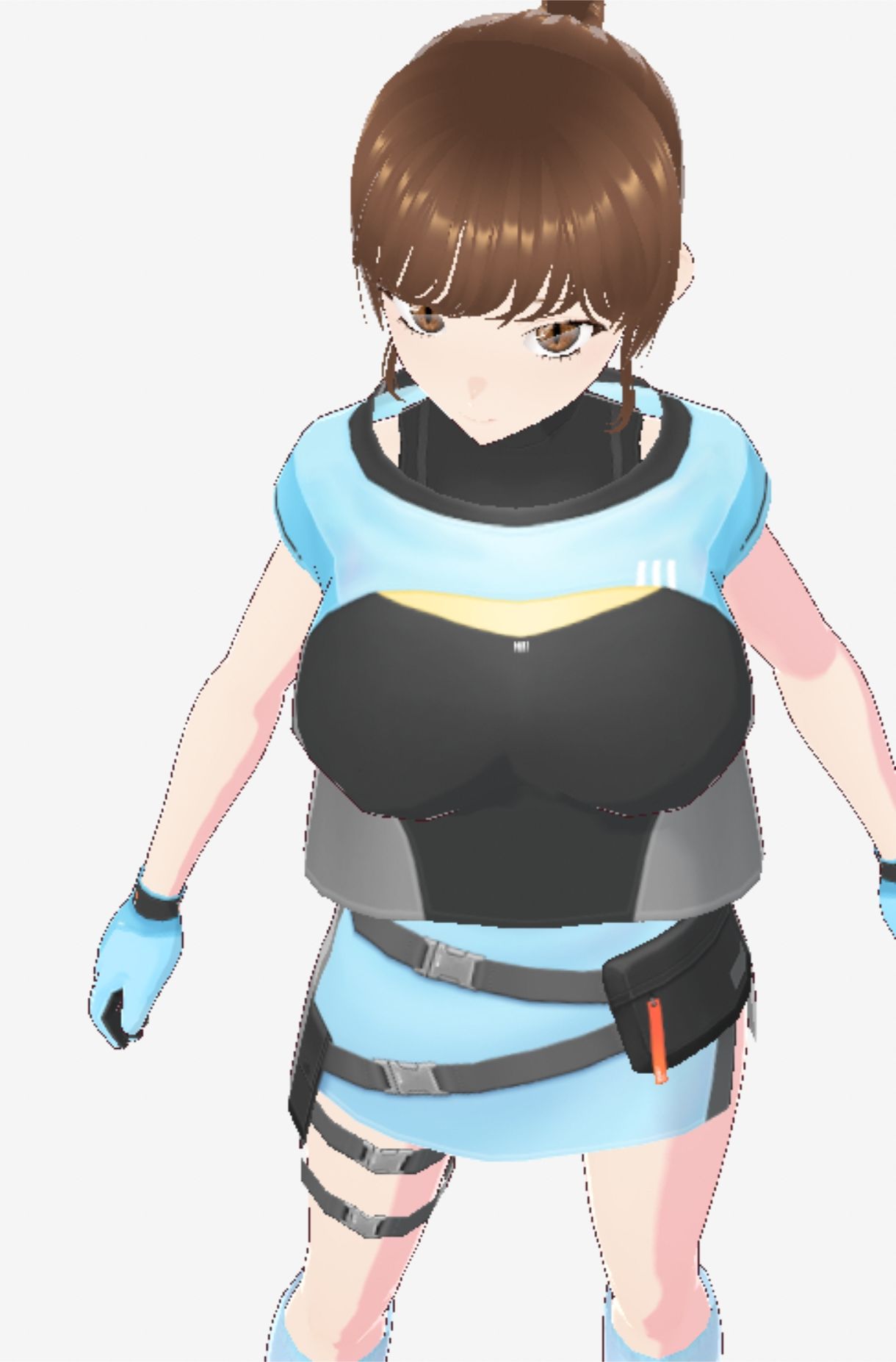 水色の服を着た巨乳のお姉さん(セリフなし 3DCGモデル イラスト集) 画像10