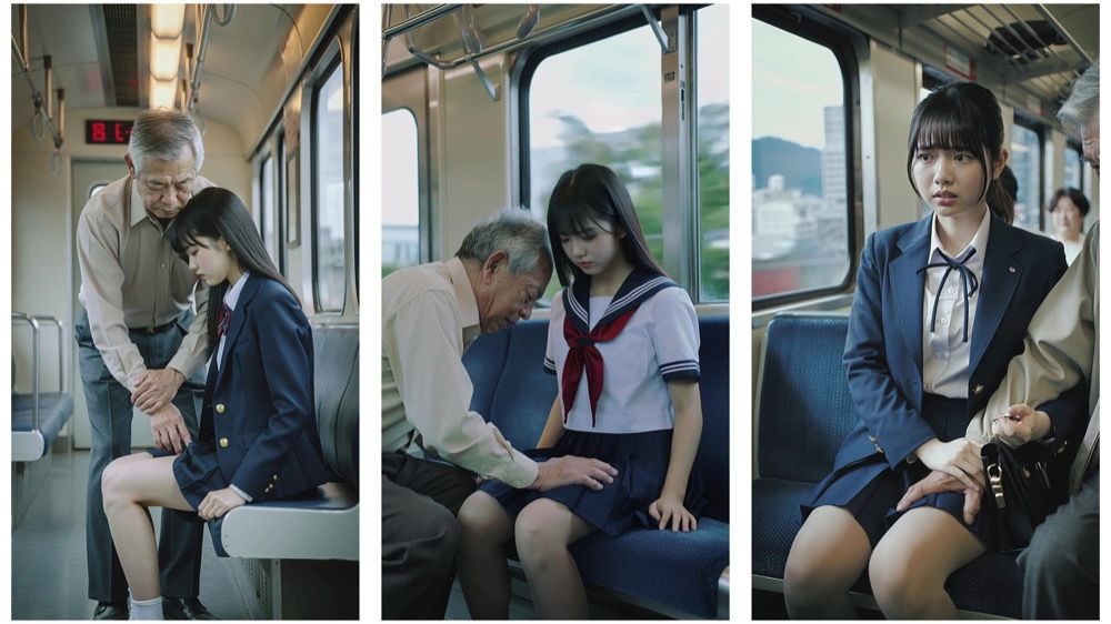 【エロ漫画】痴●電車1