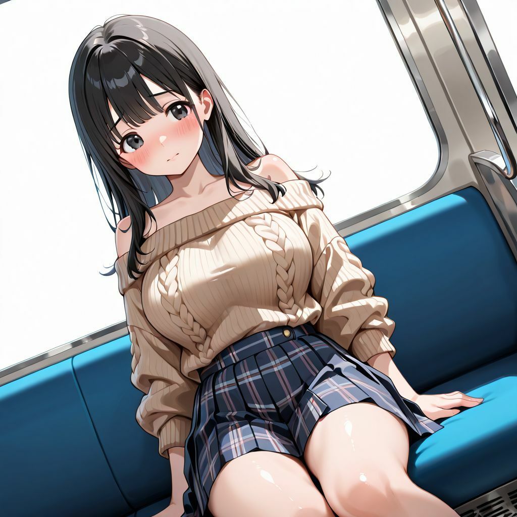 油膜コーティングされた巨乳美少女の満員電車痴●体験〜制服から黒ランジェリーずらし挿入、おじさんの鬼畜ちんぽで中出し堕ち絶頂〜 画像1