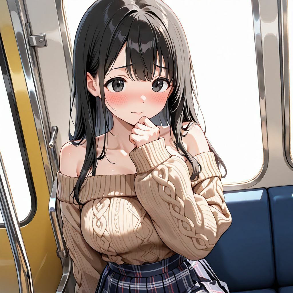 サンプル画像2:油膜コーティングされた巨乳美少女の満員電車痴●体験〜制服から黒ランジェリーずらし挿入、おじさんの鬼畜ちんぽで中出し堕ち絶頂〜(油膜コーティング) [d_712957]