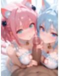 巨乳猫耳女子とハーレムエッチ