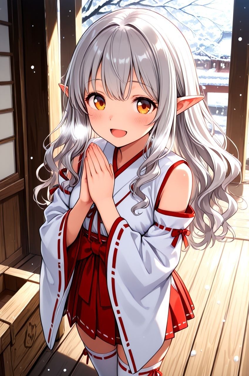 サンプル画像1:拾ったエルフがいつの間にか俺好みのエロ妻に成長していたお話 巫女服編〜お正月は、巫女さん姿でご奉仕いっぱい〜(ファンタジー同好会) [d_713030]