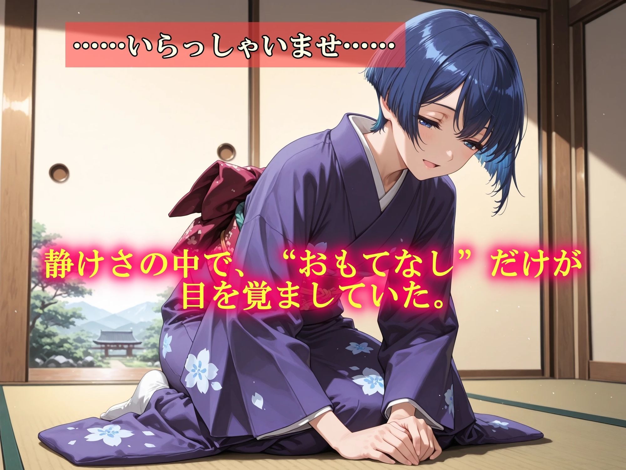 【無料エロ漫画】AIイラストCG集120おもてなし亭 Vol.1 葵小町(セリフ付きイラスト集)(ドンガラAI美少女イラスト支部) d_713073