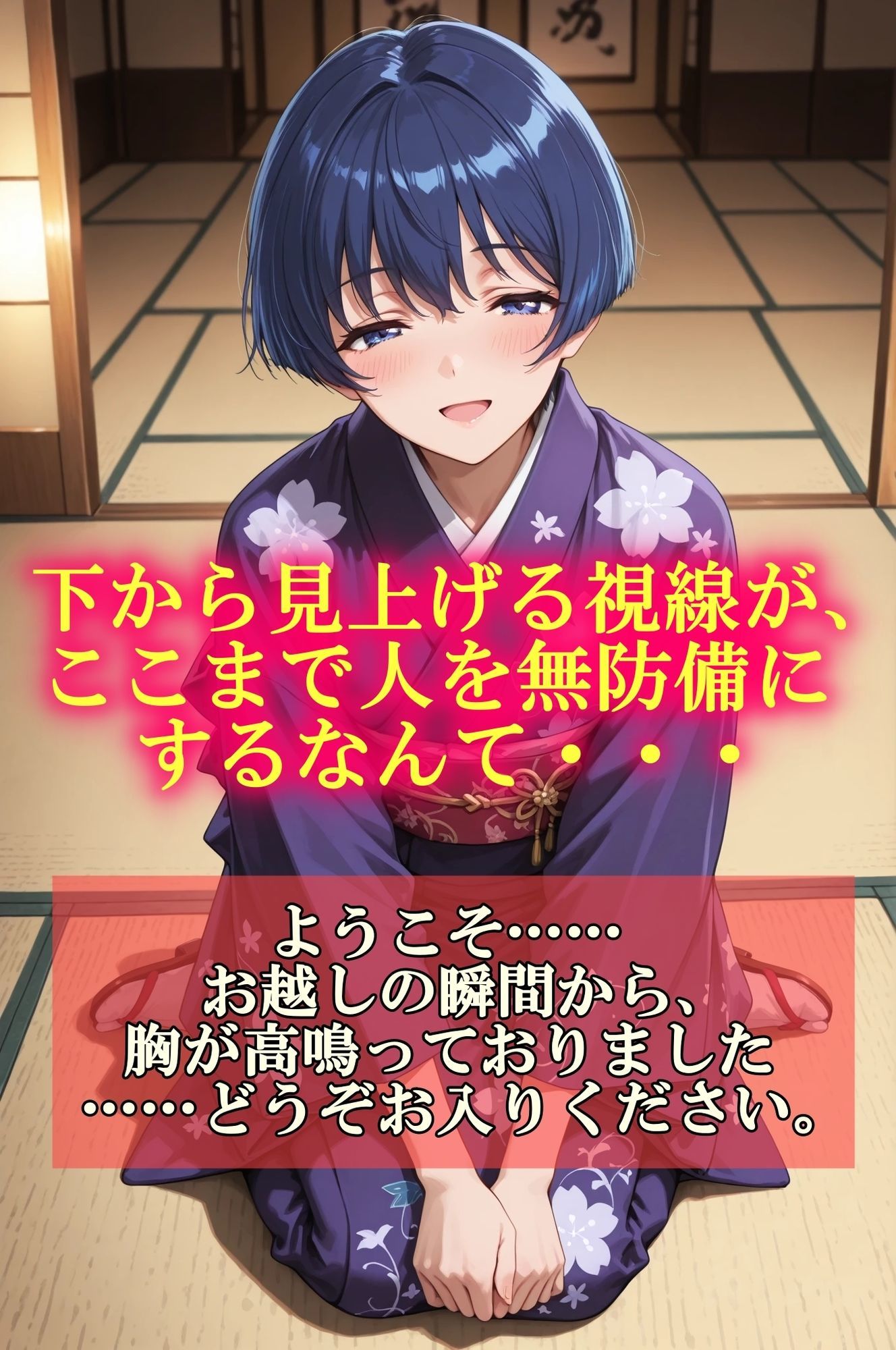 【無料エロ漫画】AIイラストCG集120おもてなし亭 Vol.1 葵小町(セリフ付きイラスト集)(ドンガラAI美少女イラスト支部) d_713073