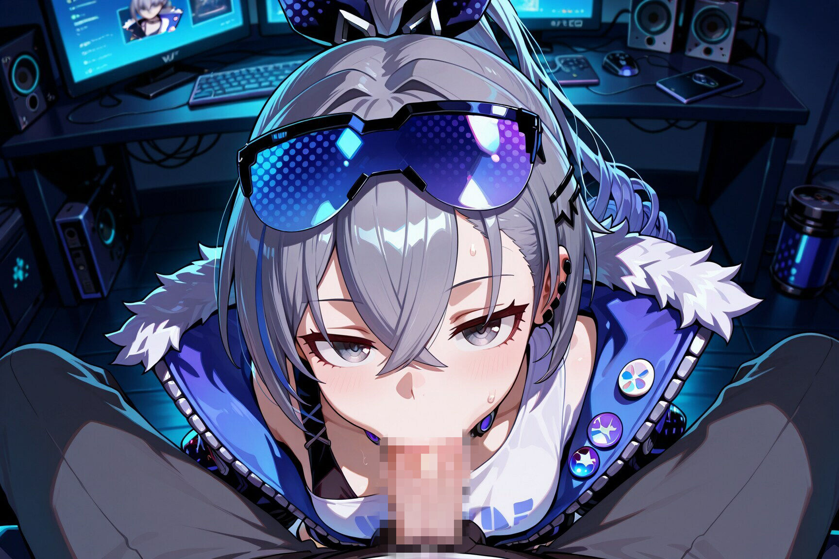 【FHD 120FPS】銀狼とイチャラブえっち【音声・効果音ありAI動画】 サンプル1