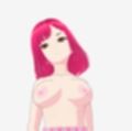 ツンデレっぽい目つきでピンクヘアの美乳のお姉さん（セリフなし  3DCGモデル  イラスト集）