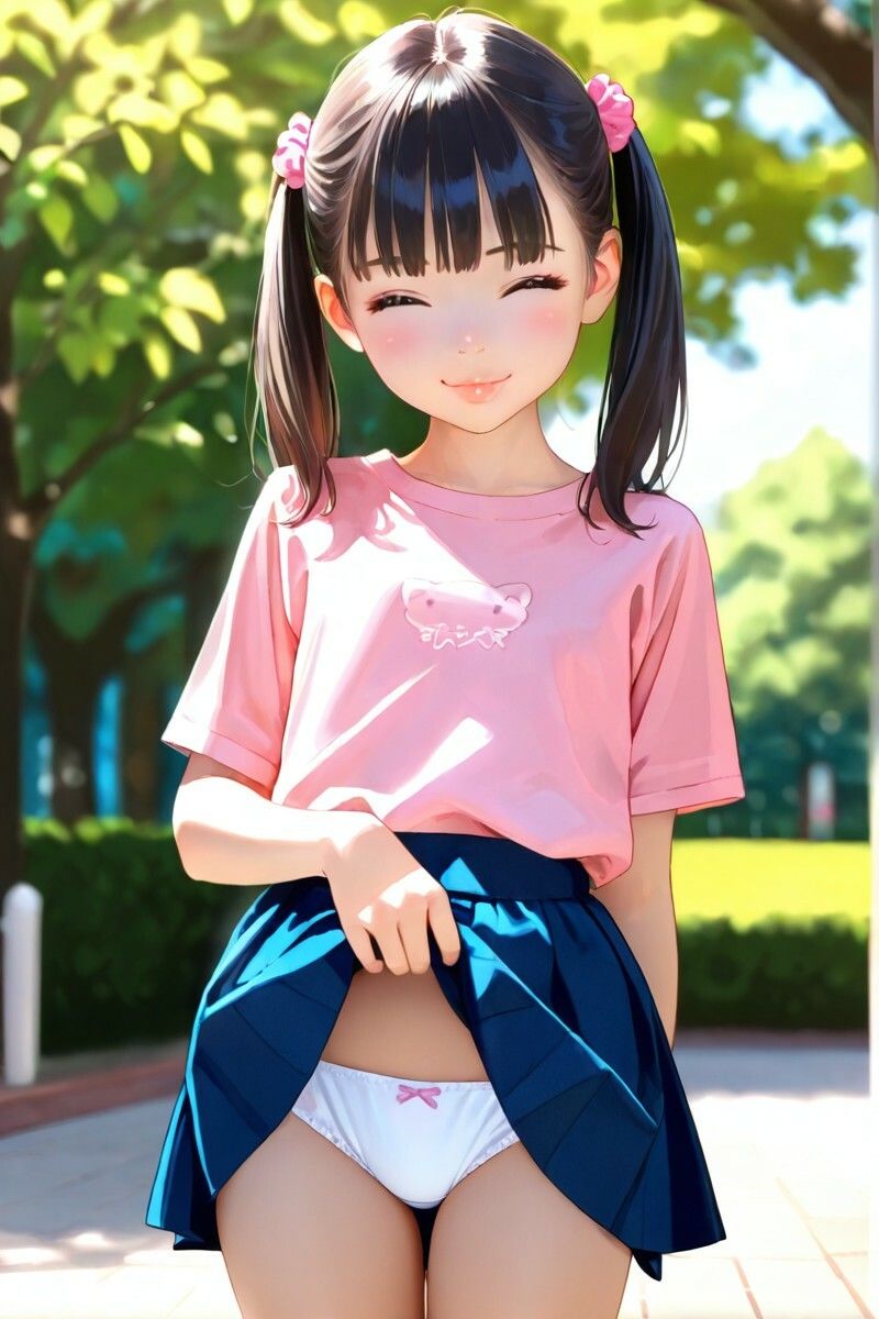 【エロ漫画】つるぺたツインテール少女  ×  公園ヌード1