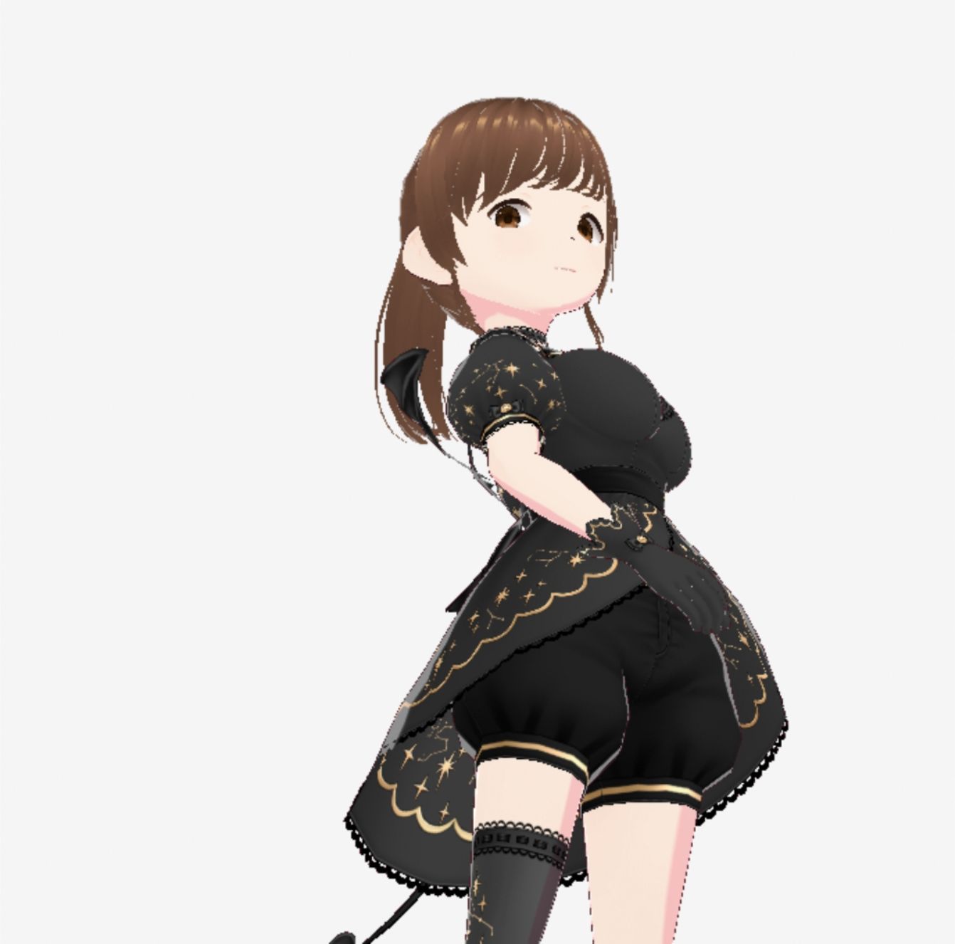 黒いドレスを着たお姉さん（セリフなし  3DCGモデル  イラスト集） 画像1
