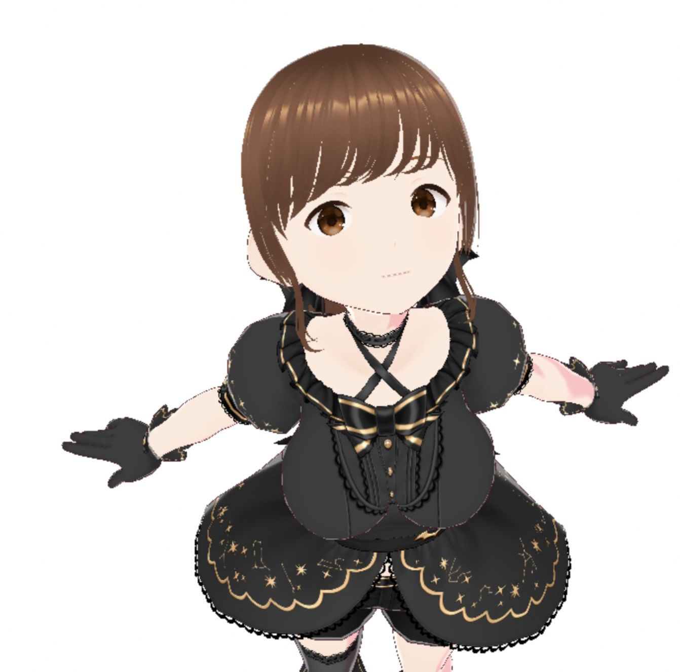 黒いドレスを着たお姉さん（セリフなし  3DCGモデル  イラスト集） 画像2