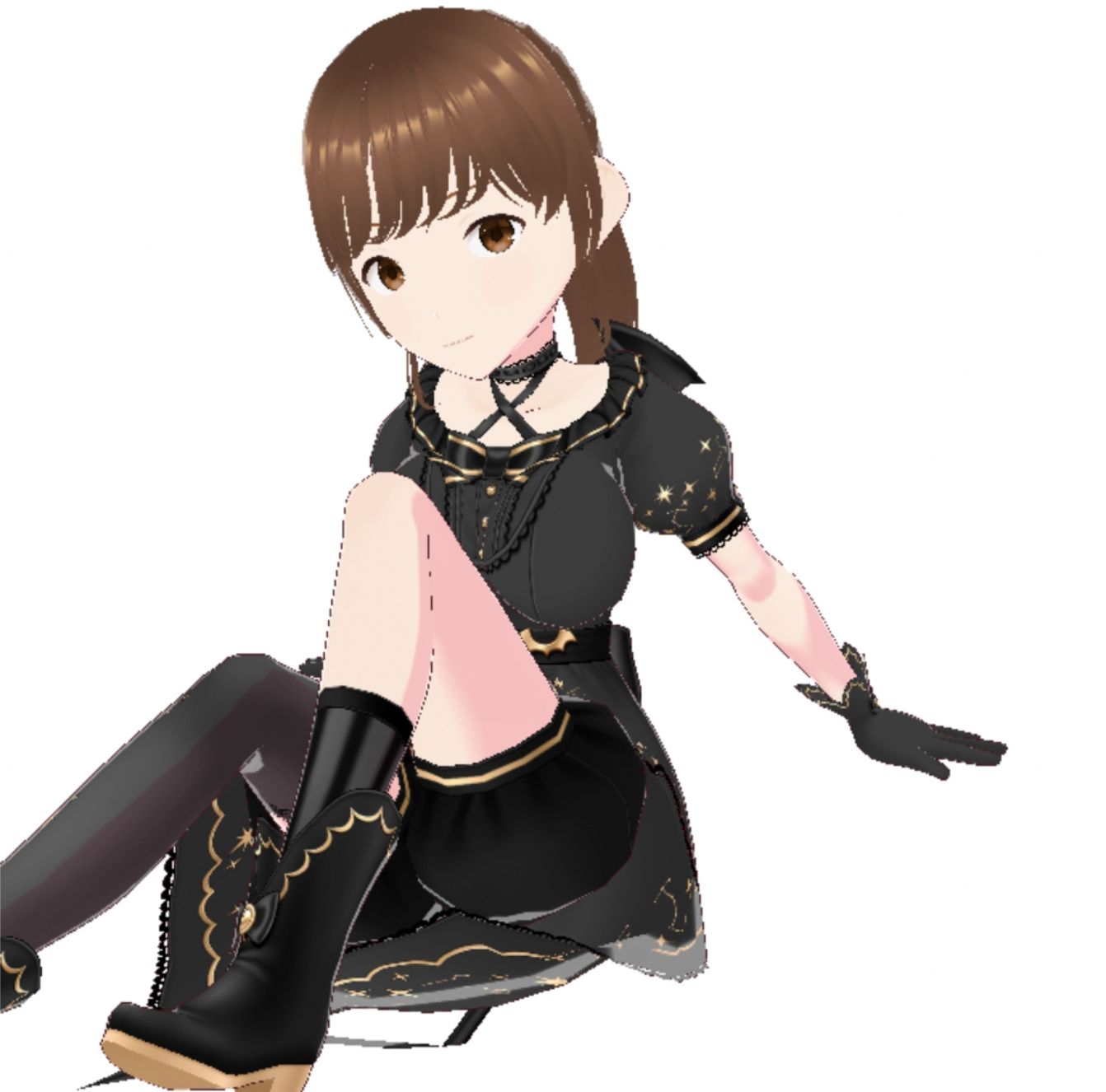 黒いドレスを着たお姉さん（セリフなし  3DCGモデル  イラスト集） 画像3