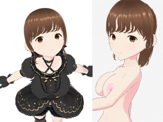 黒いドレスを着たお姉さん(セリフなし 3DCGモデル イラスト集)