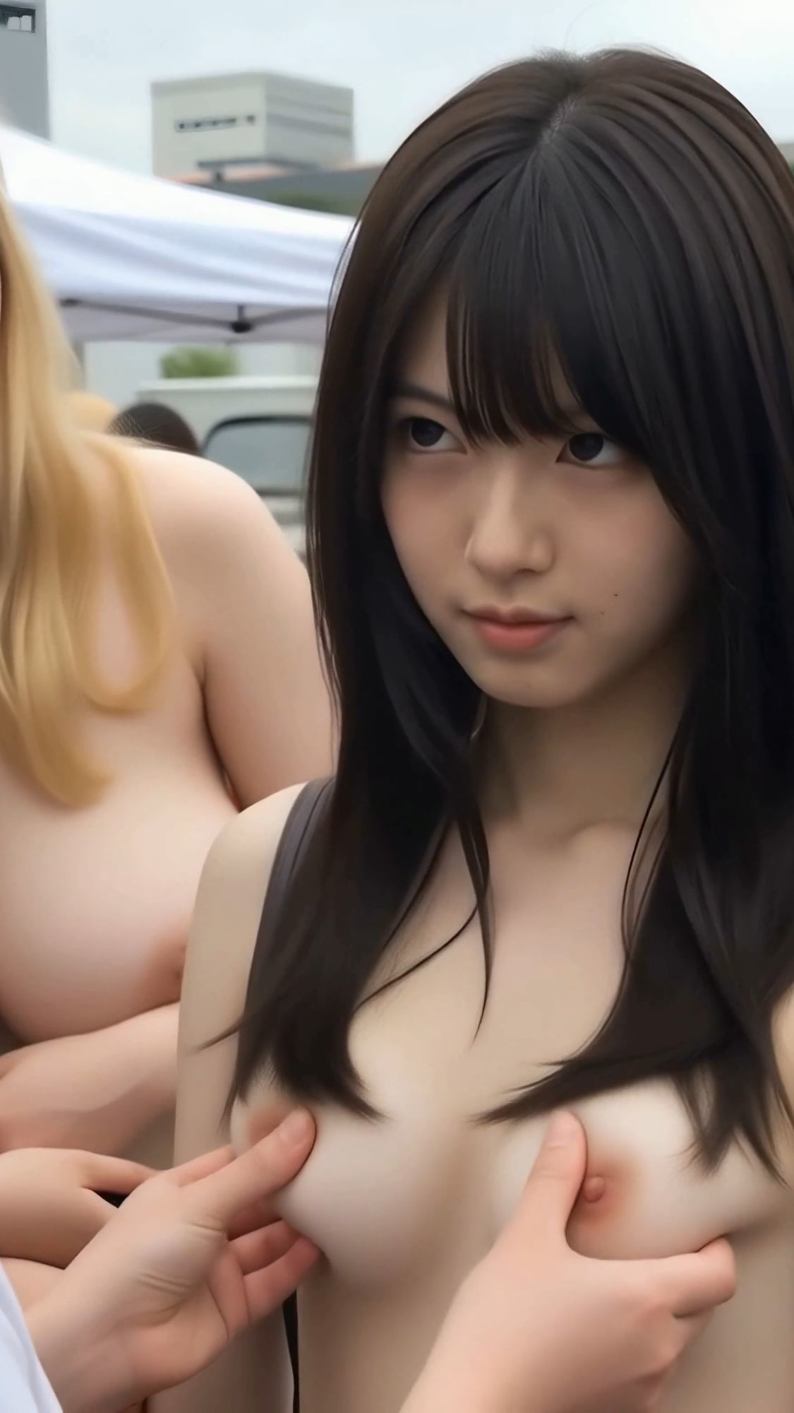 【エロ漫画】【動画】突撃ベロチュー キャンパス美女が挑む密着体感ドキュメント8