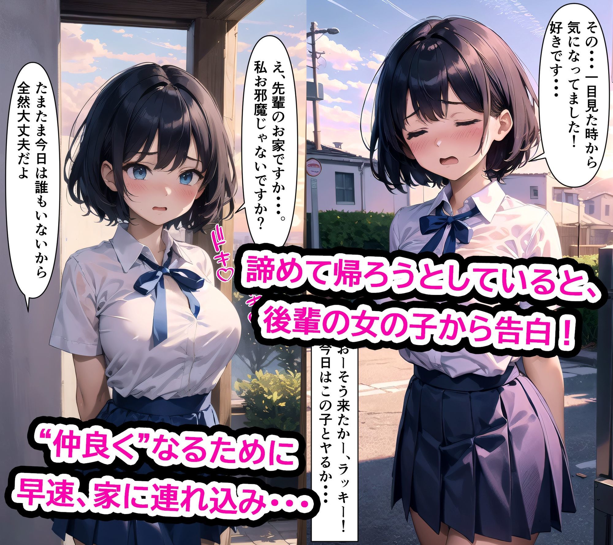 清楚系黒髪ショート巨乳美少女がヤリチンに処女を奪われる話 画像3