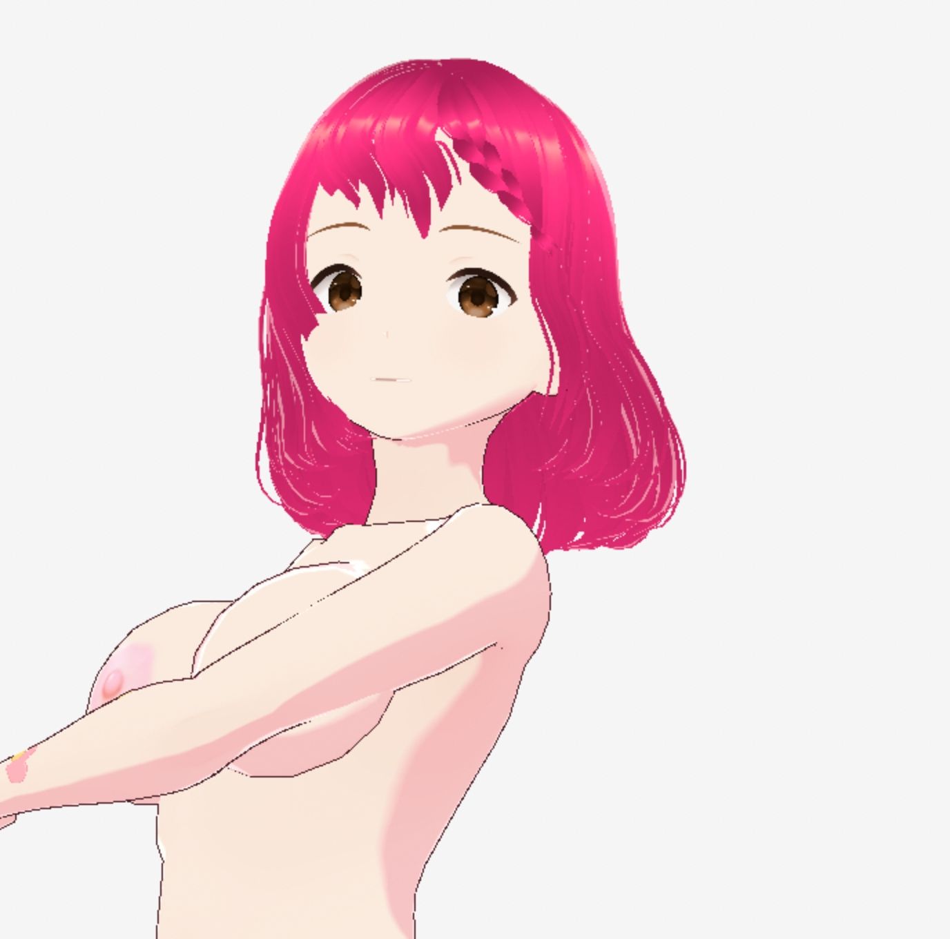 ピンクのメイドっぽい可愛い衣装のお姉さん（セリフなし  3DCGモデル  イラスト集） 画像10