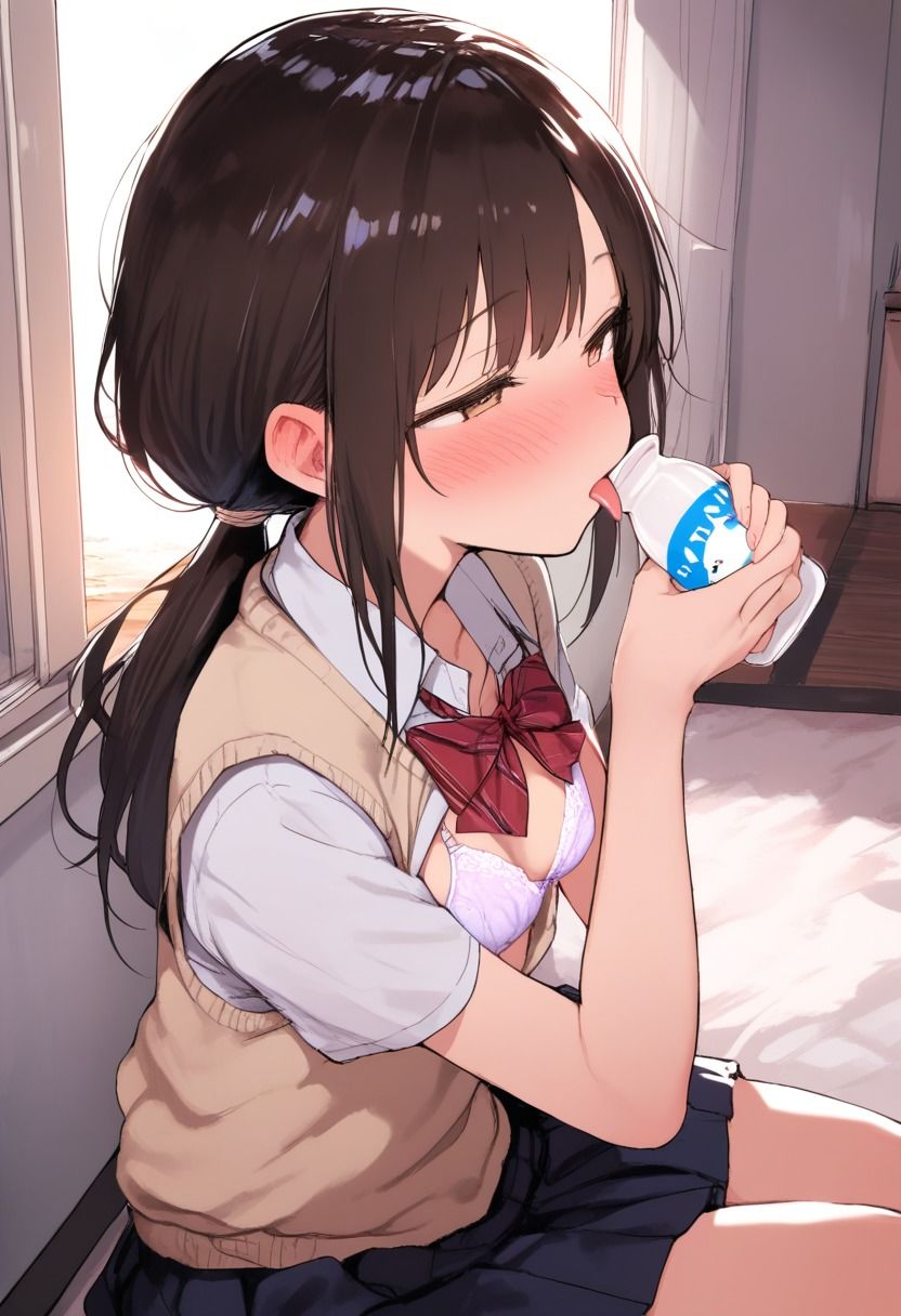 【エロ漫画】委員長は牛乳が好き！〜制服編1