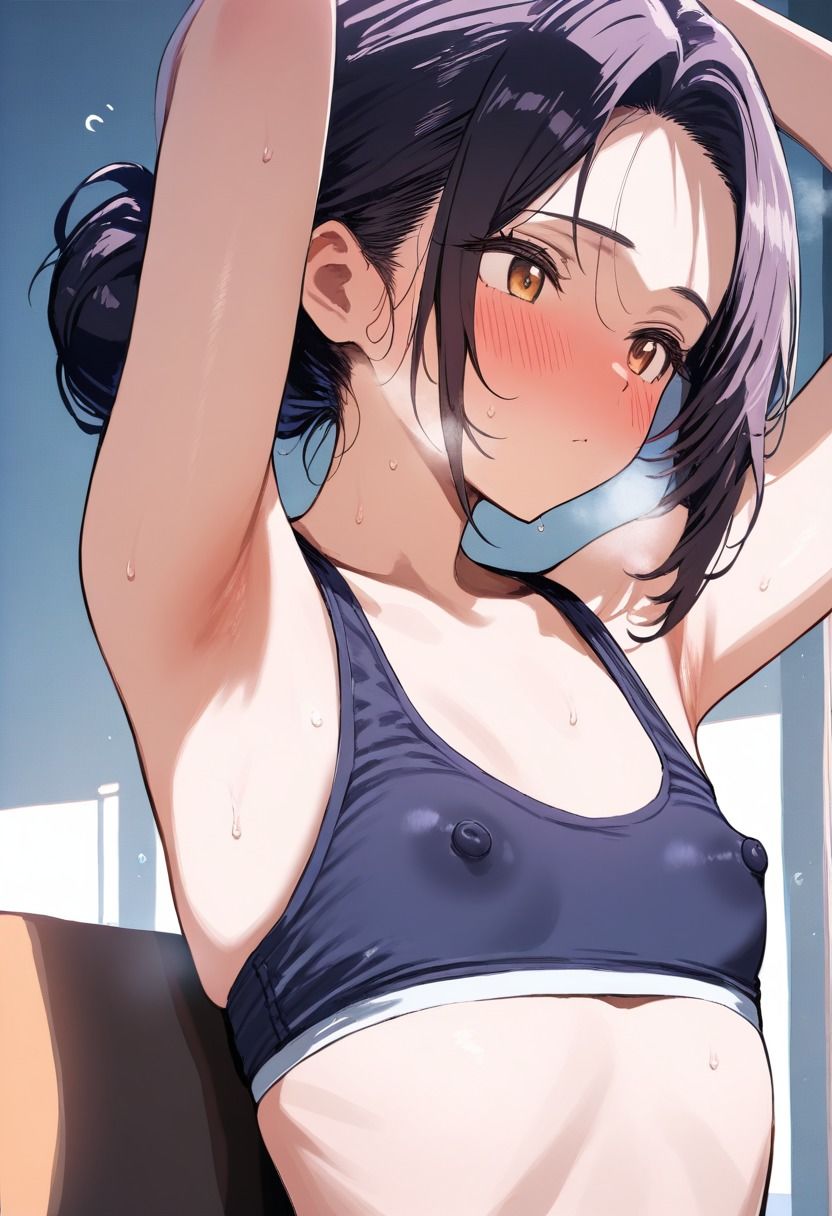 お姉さんのスポブラとメガ乳首 サンプル画像 3