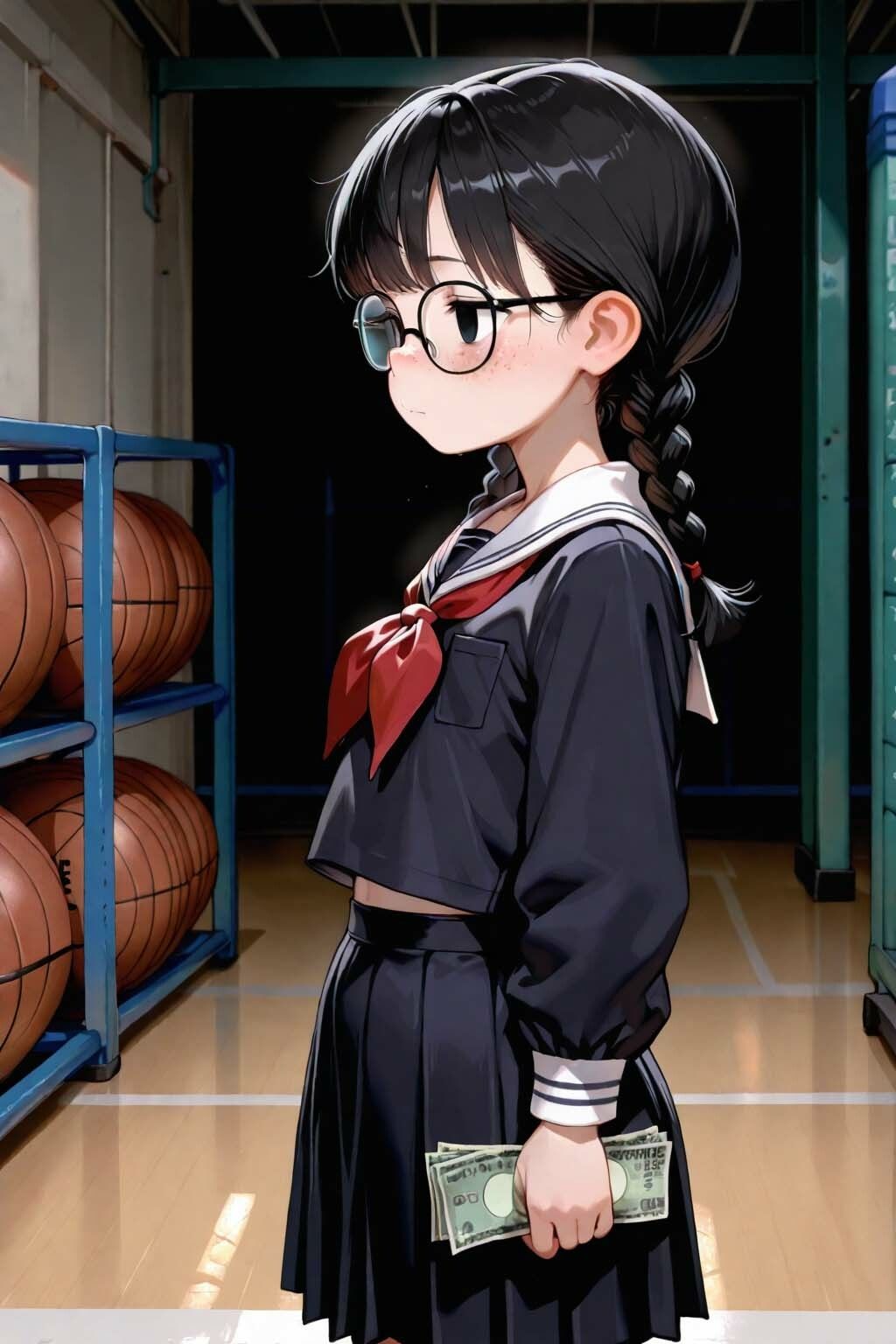 サンプル画像2:地味地味JK黒江黄泉1（セリフ付き）(JKカーニバル) [d_714100]