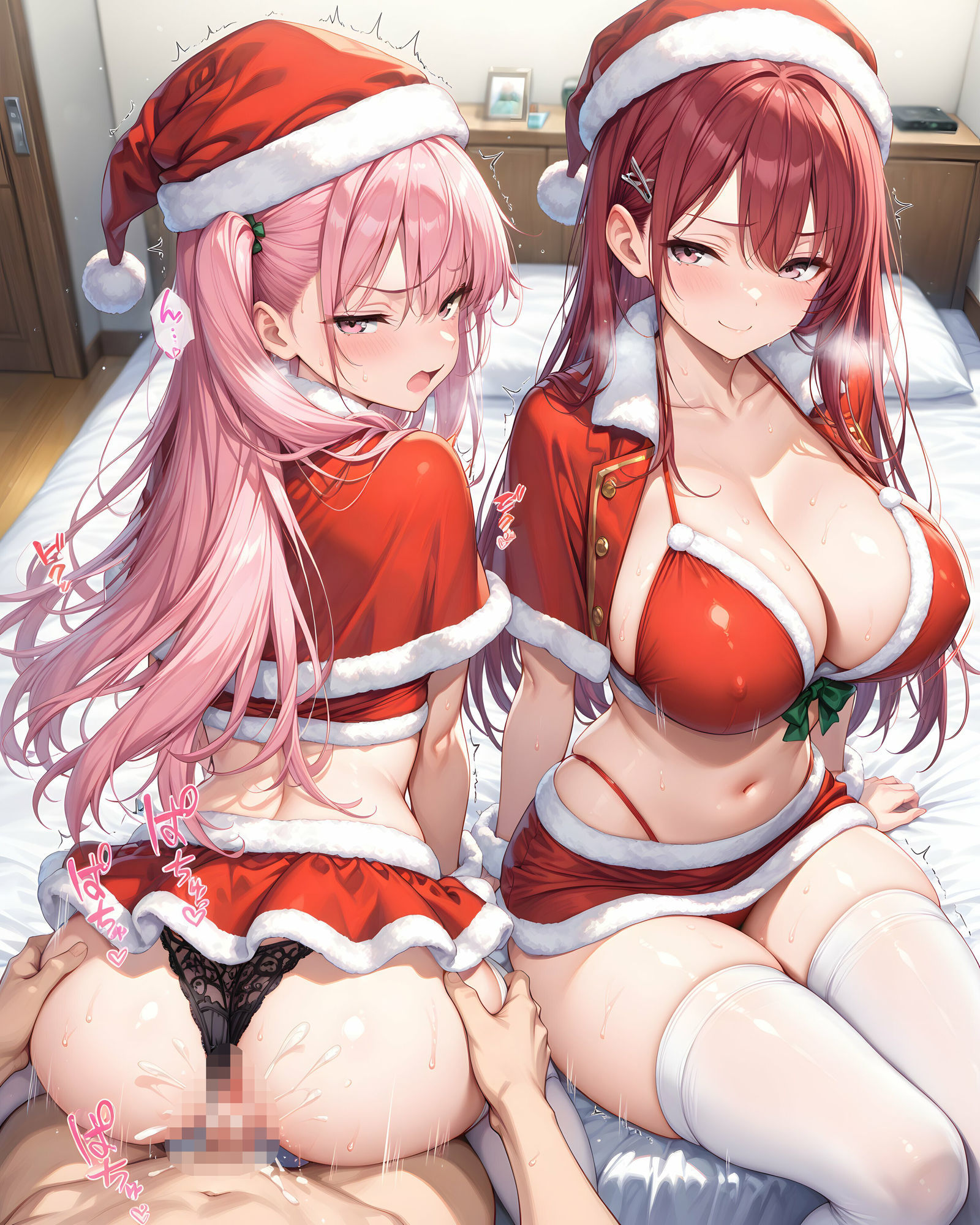 【無料エロ漫画】d_714125 超ミニスカサンタ娘〜パンツ丸見えのサンタ娘達にセクハラしたり、ぶっかけたり、チ〇ポのお世話してもらうイラスト集〜(私はいつでもここにいる)