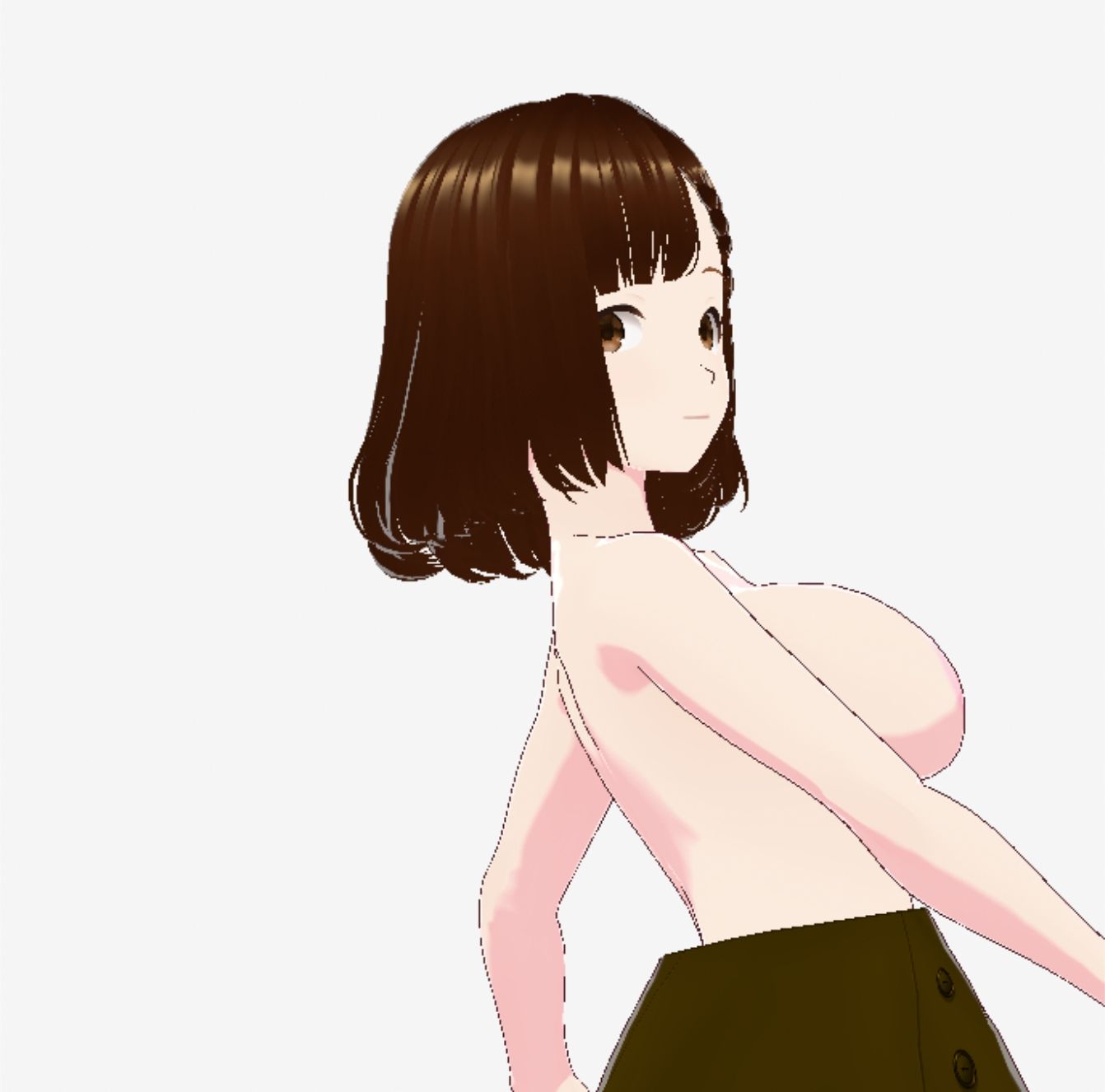 黒いスカートだけでおっぱい丸出しのお姉さん（セリフなし  3DCGモデル  イラスト集） サンプル5
