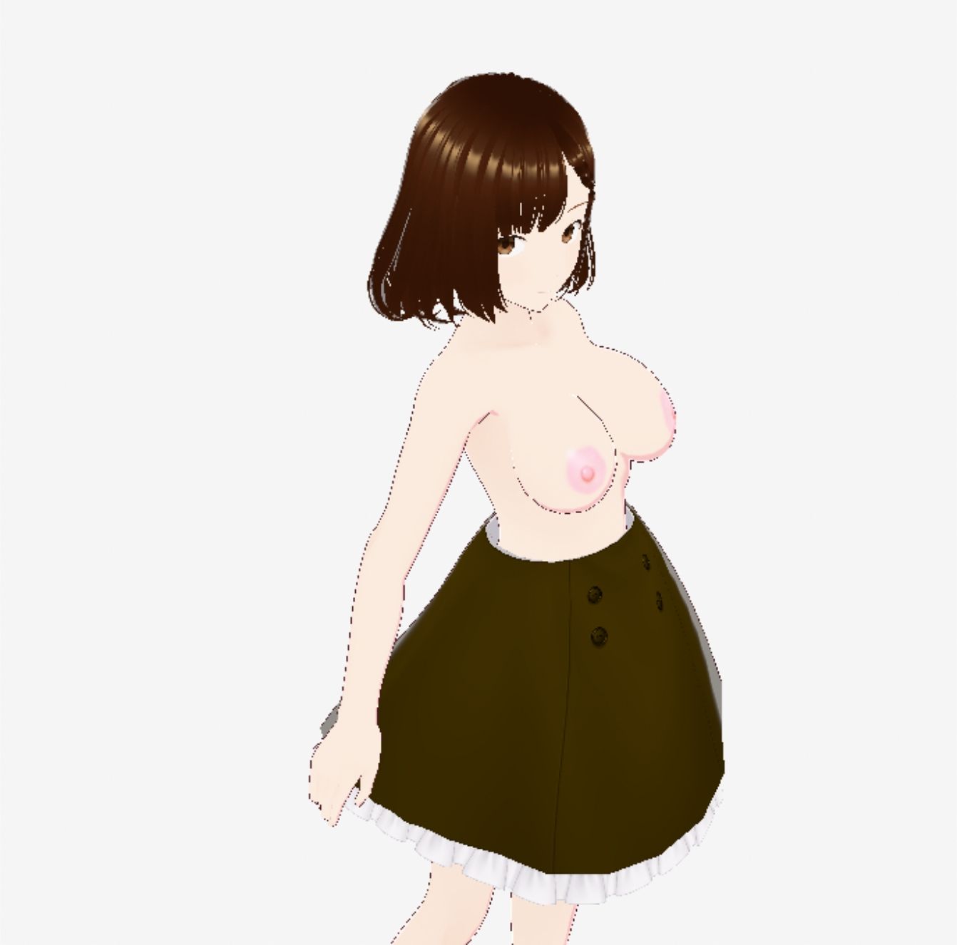 黒いスカートだけでおっぱい丸出しのお姉さん（セリフなし  3DCGモデル  イラスト集） サンプル7