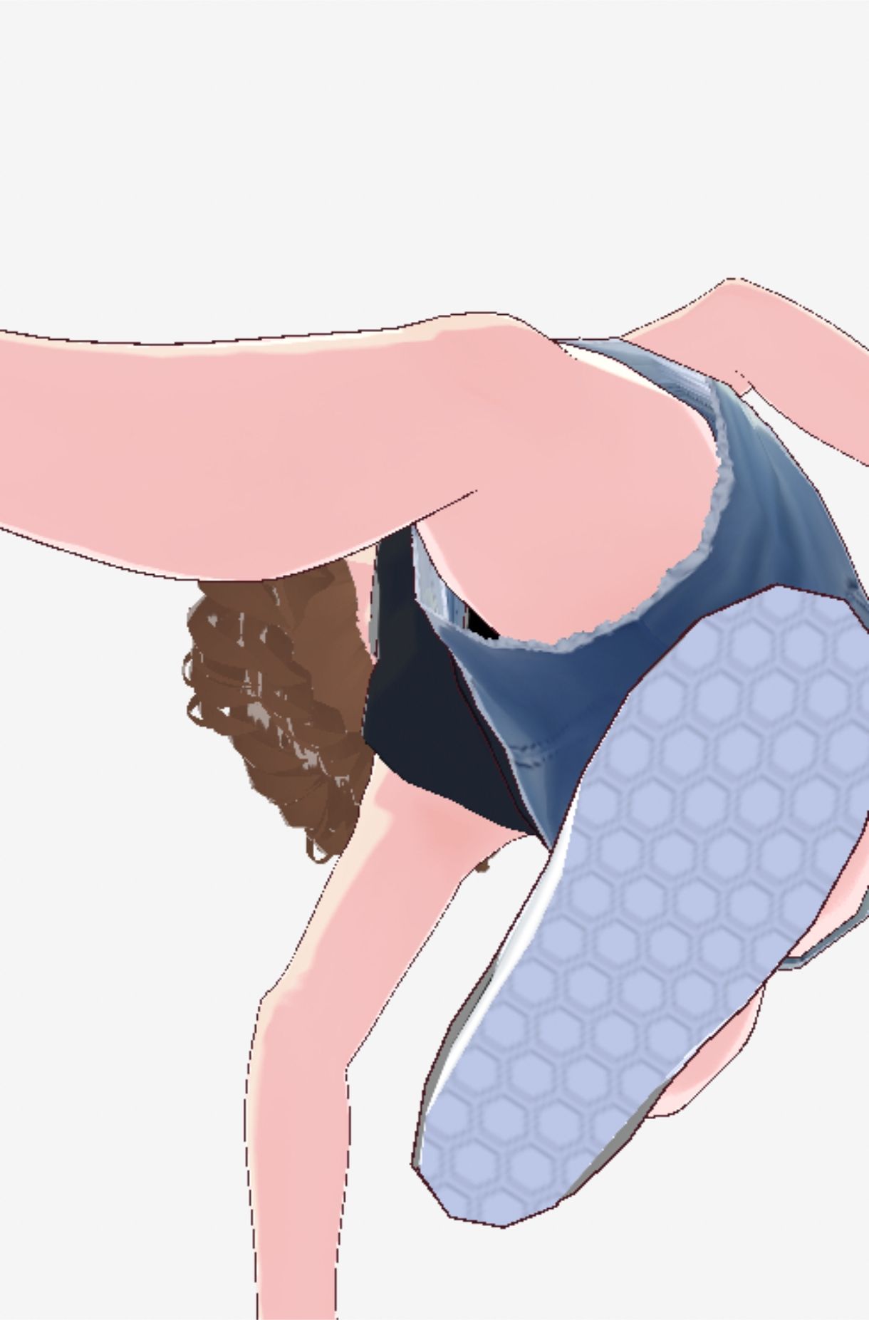 黒いノースリーブにデニムのショートパンツのお姉さん（セリフなし  3DCGモデル  イラスト集） 画像6